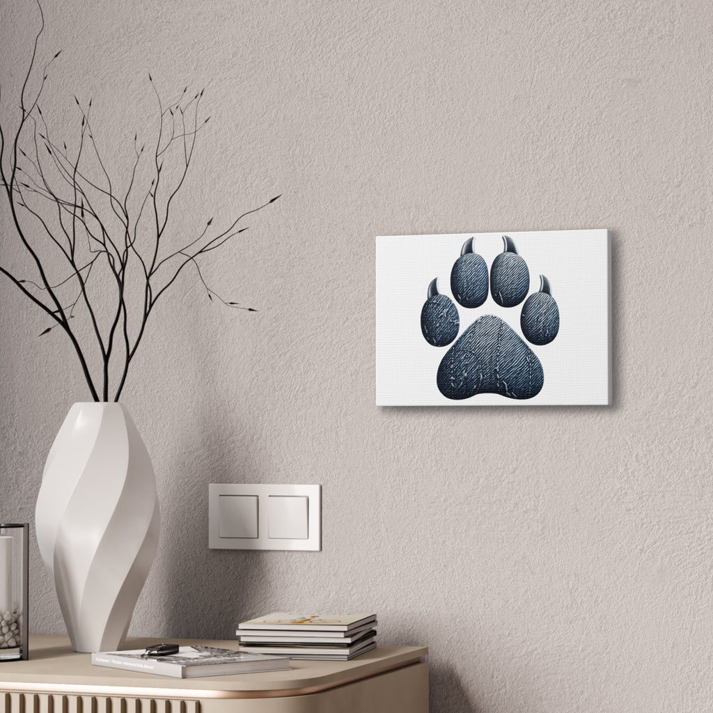 Denim Paw Canvas Stretched, 0.75"