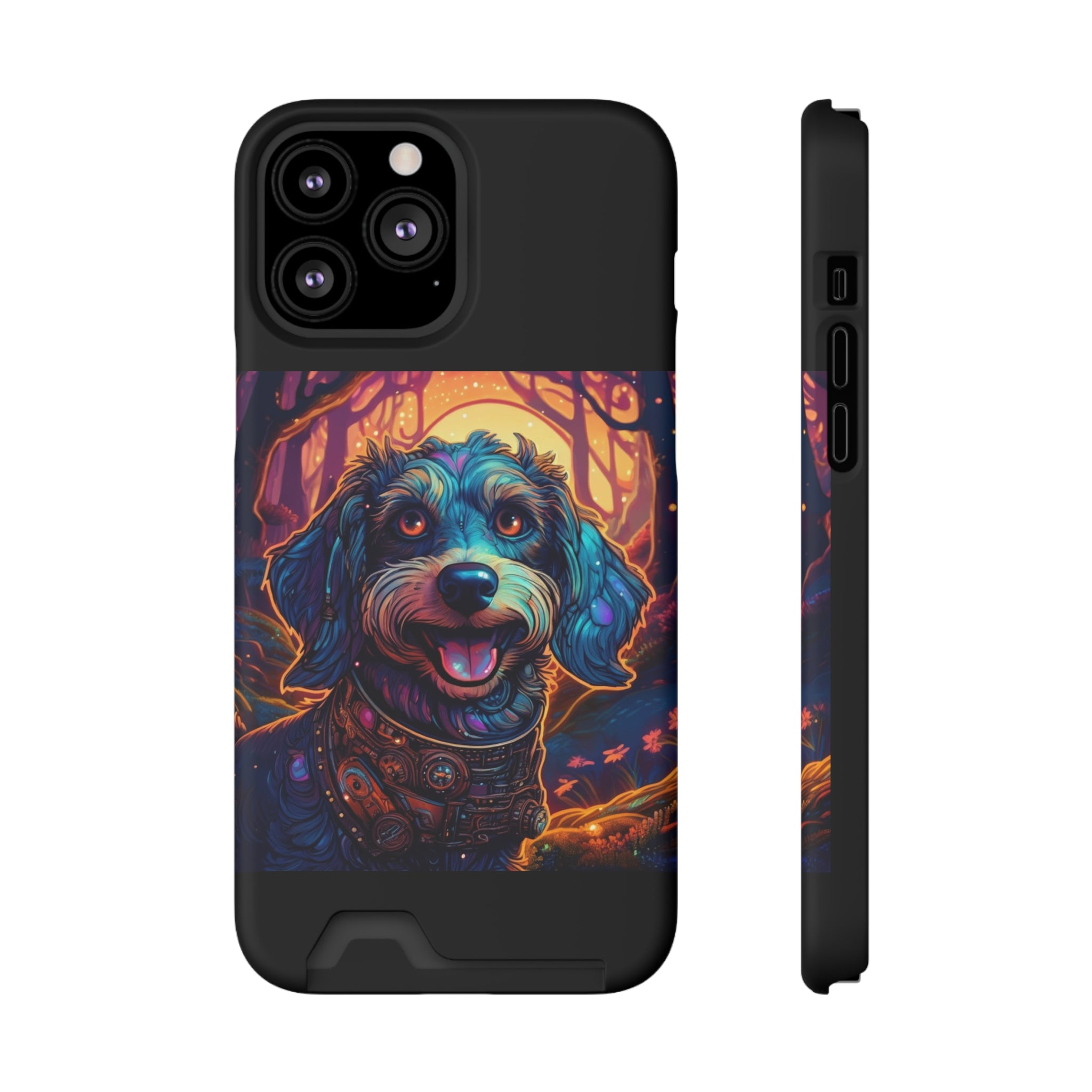 Dachshund Steampunk Phone Case with Card Holder