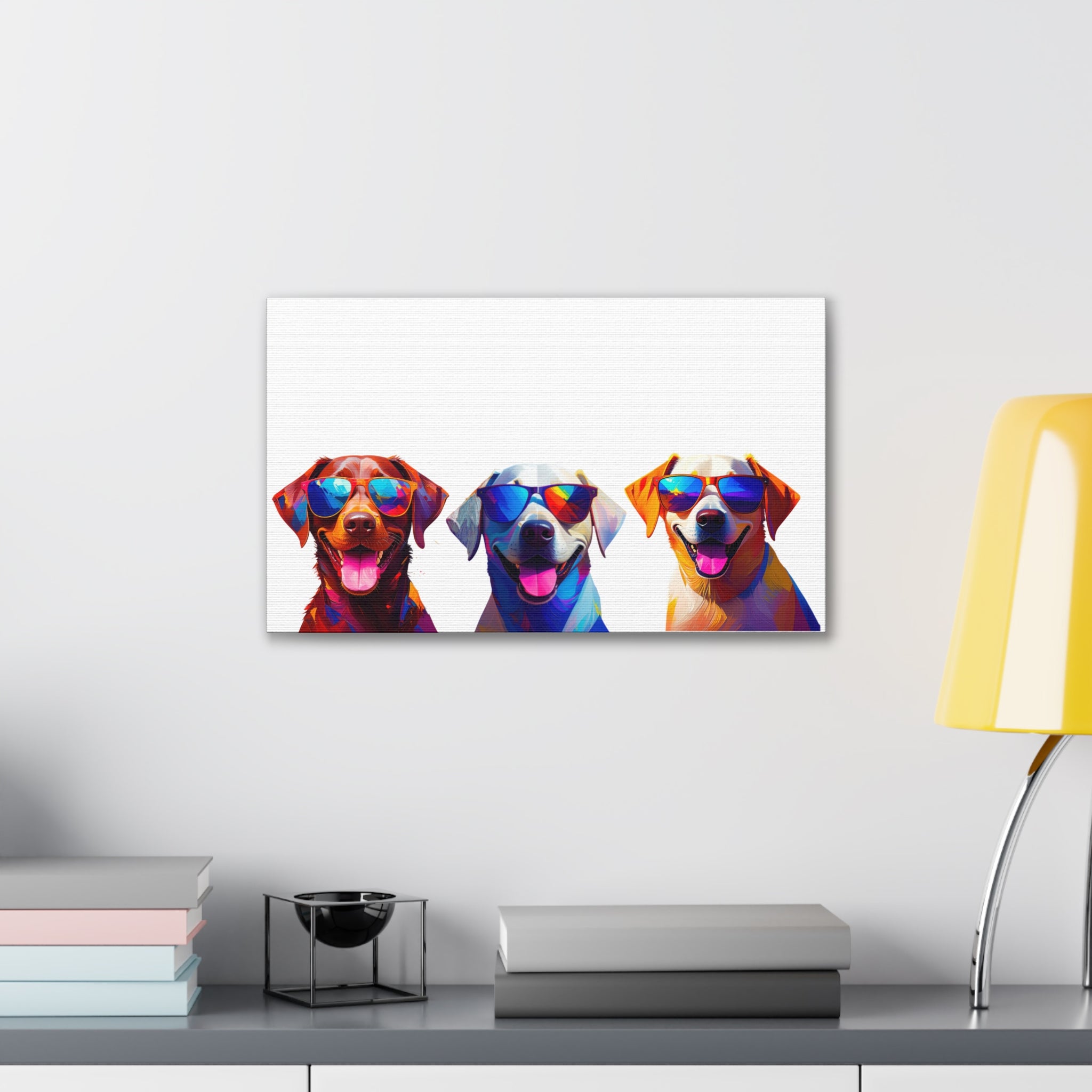 3 Labs Sunglasses Canvas Painting