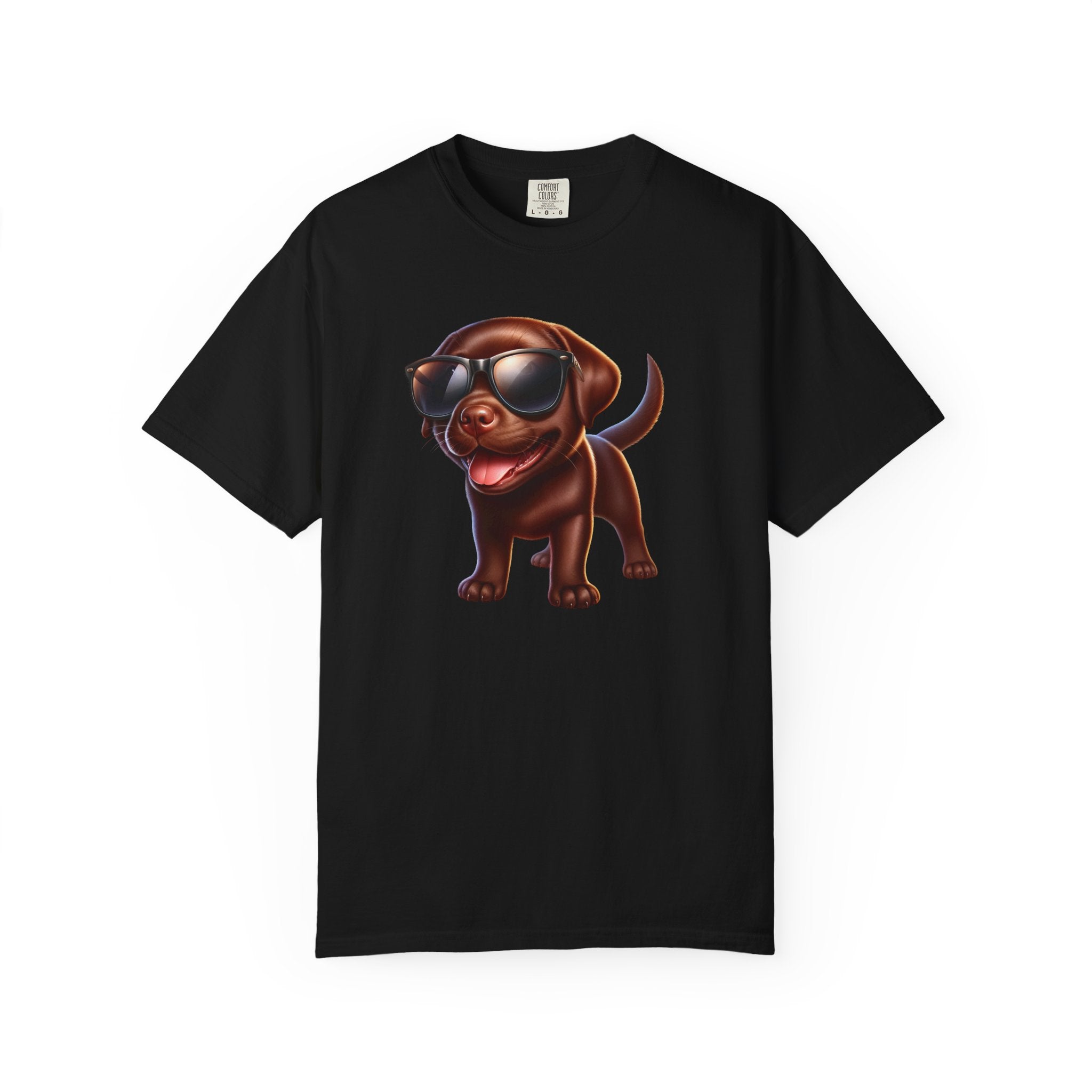 Chocolate Lab w/ sunglasses Unisex Garment-Dyed T-shirt