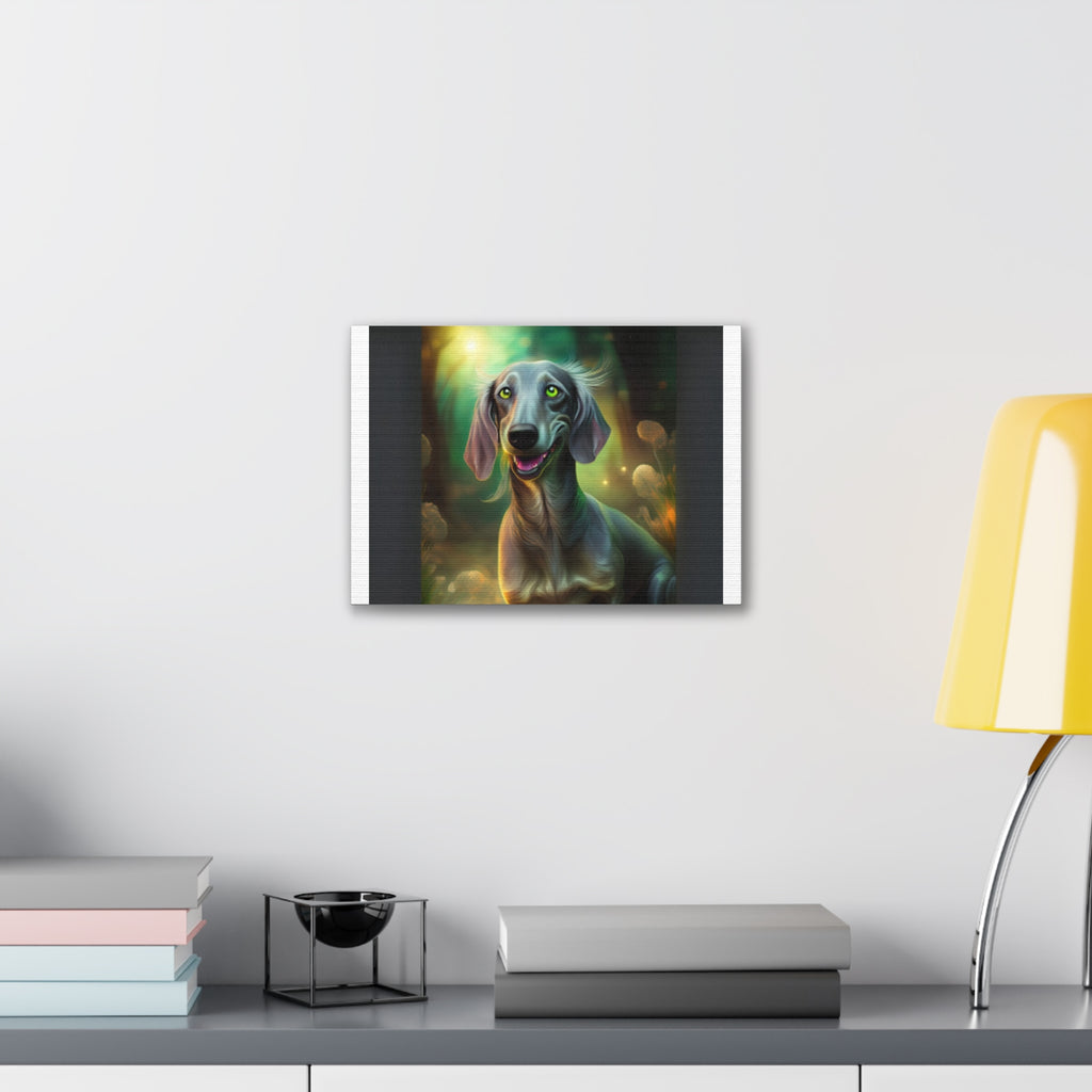 Silver Grey Dachshund Canvas Stretched, 0.75"