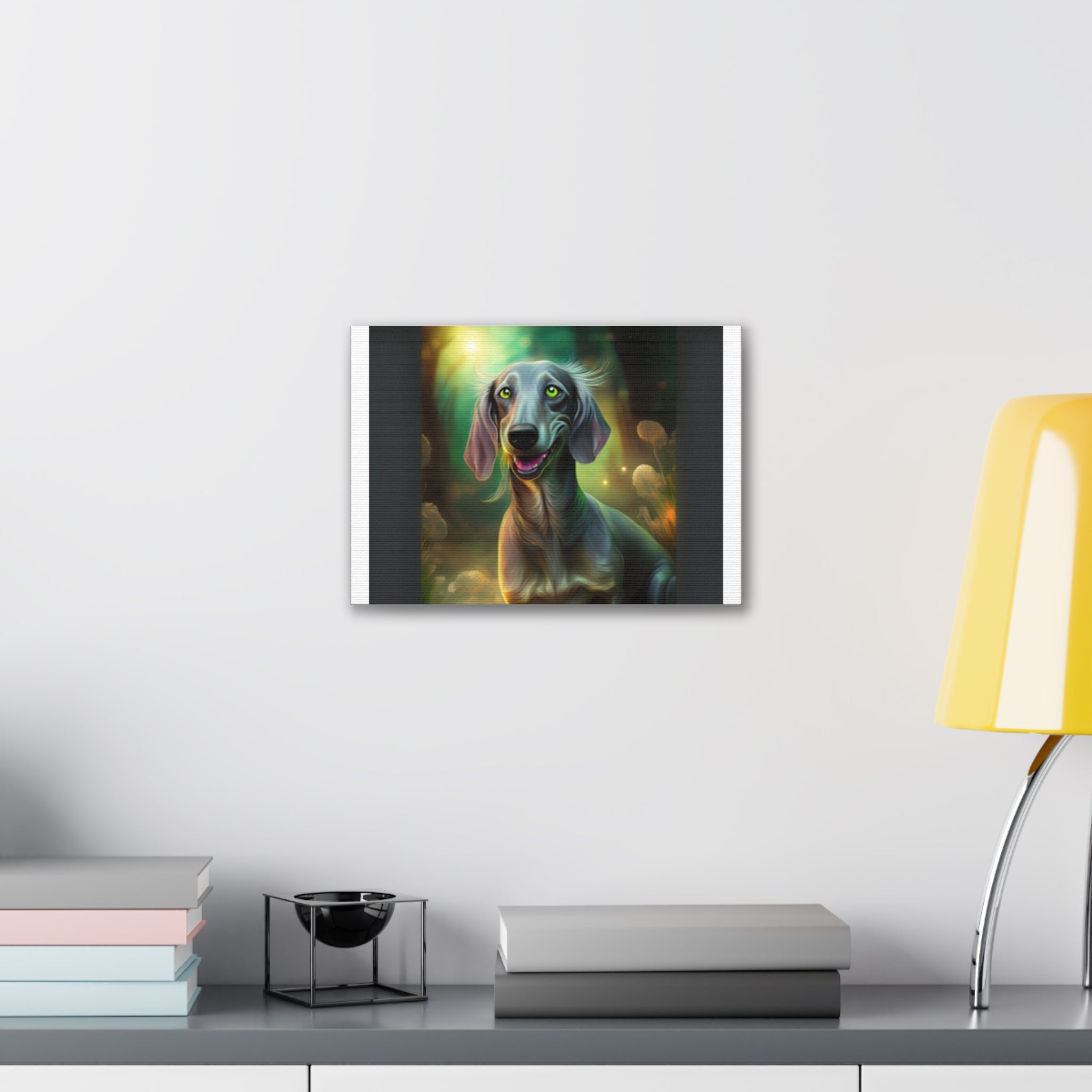 Silver Grey Dachshund Canvas Stretched, 0.75"