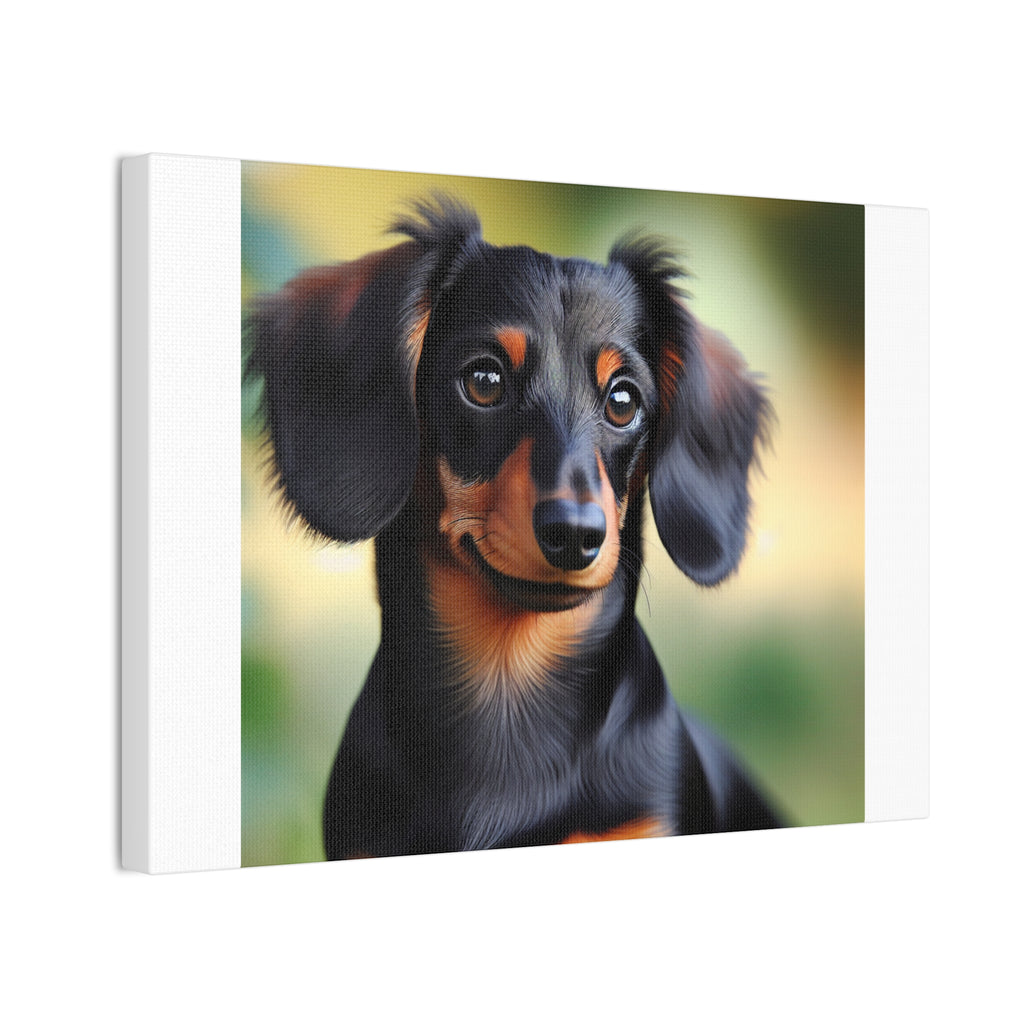 Black/Brown Dachshund Canvas Stretched, 0.75"