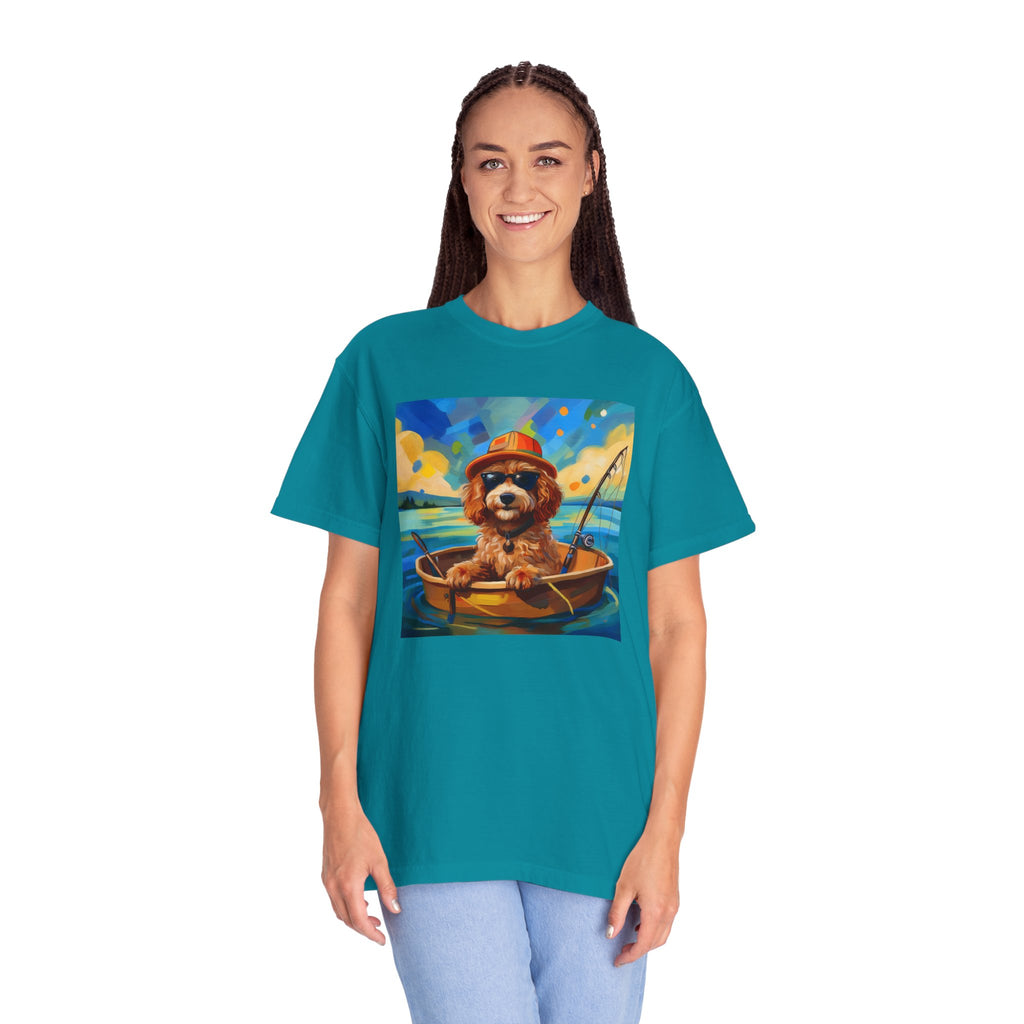 Doodle Fishing Unisex Garment-Dyed T-shirt