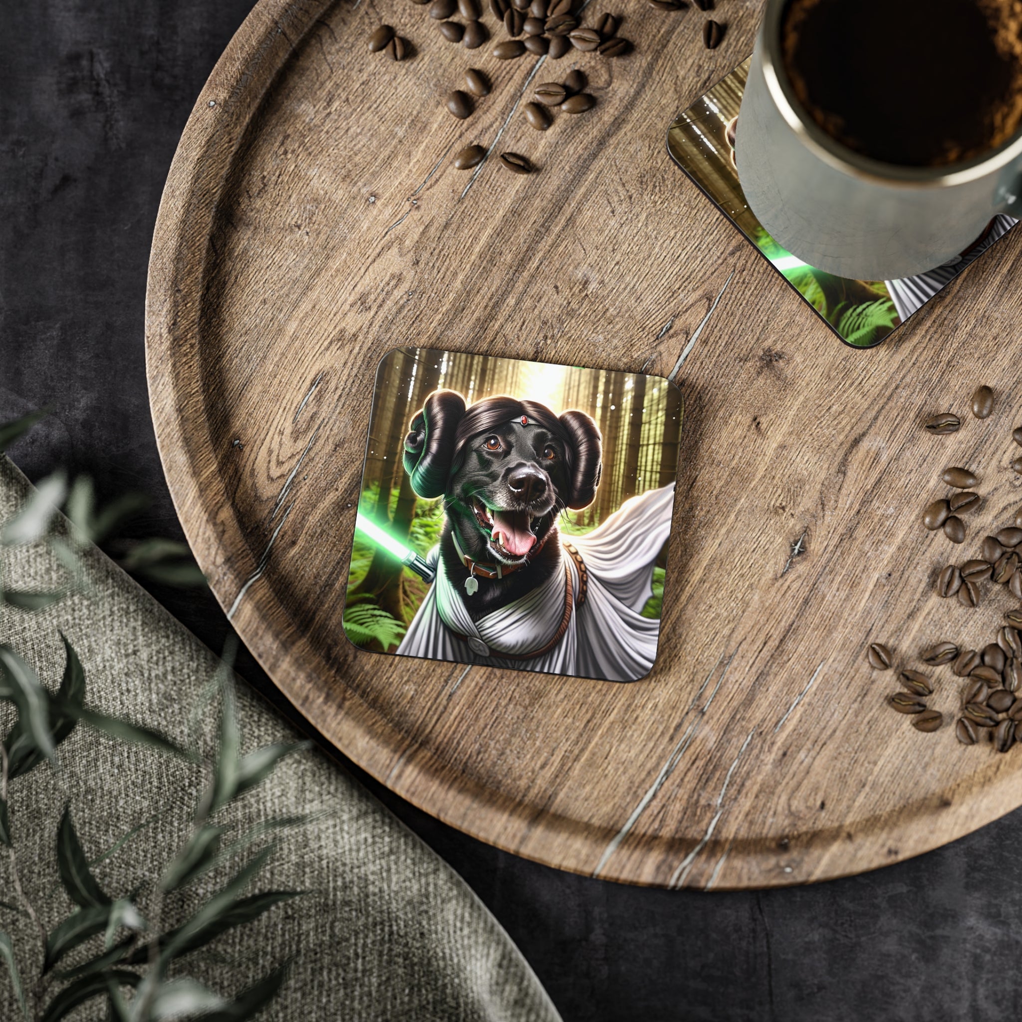 Black Lab Galaxy Princess Coasters