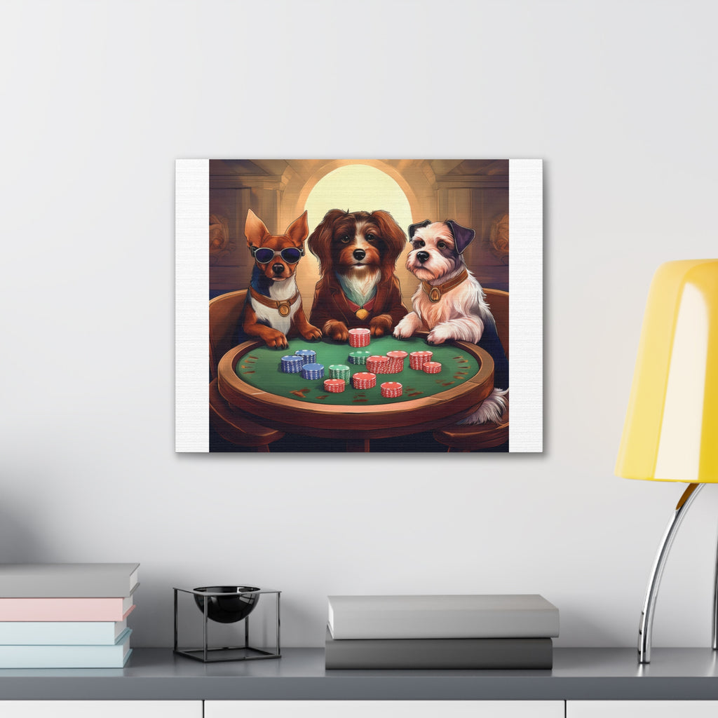 Puppy Poker Canvas Stretched, 0.75"