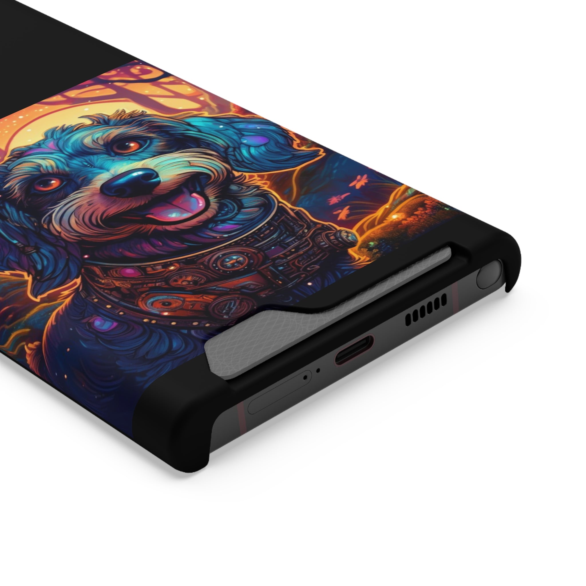 Dachshund Steampunk Phone Case with Card Holder