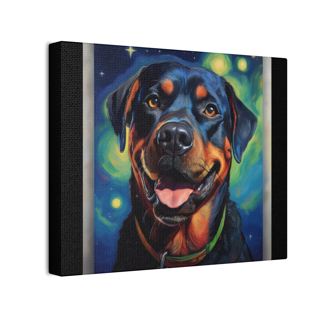 Rottweiler Stary Night Canvas Painting