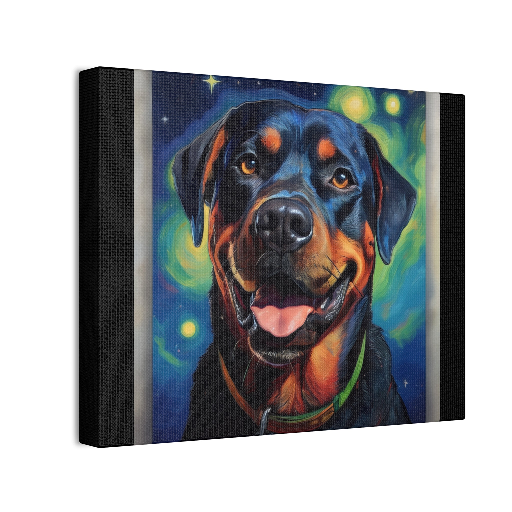 Rottweiler Stary Night Canvas Painting