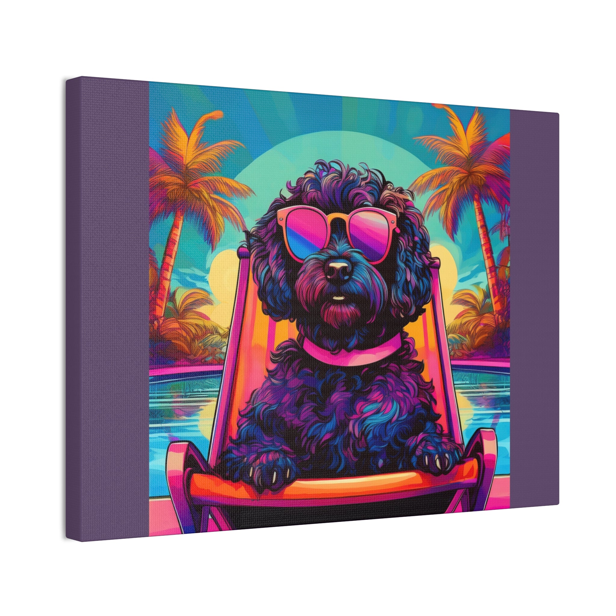 Doodle Poolside Canvas Painting