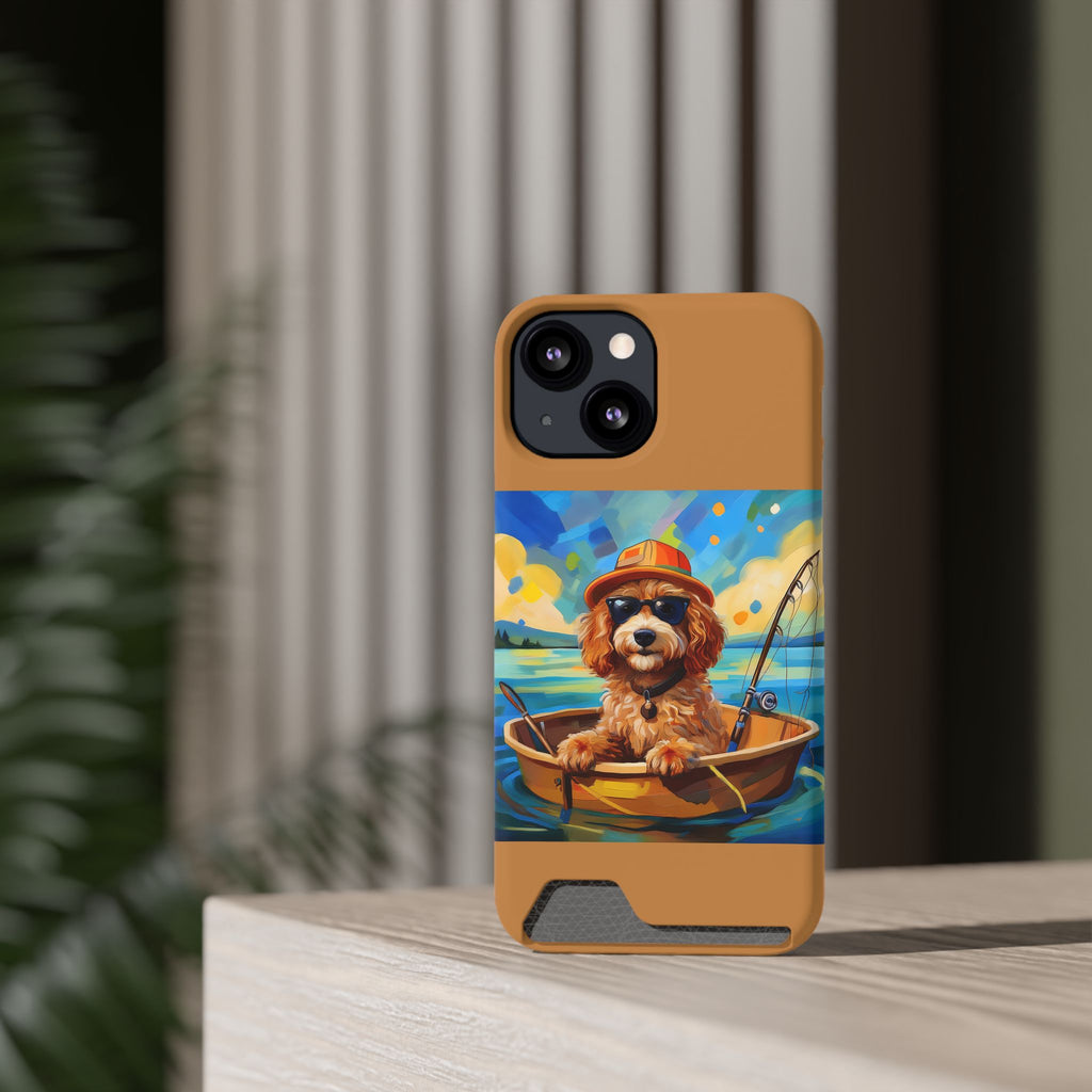 Doodle Fishing Phone Case with Card Holder