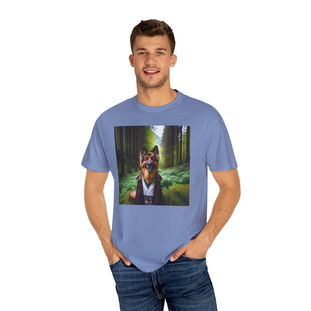 German Shepherd Forest Knight Unisex Garment-Dyed T-shirt