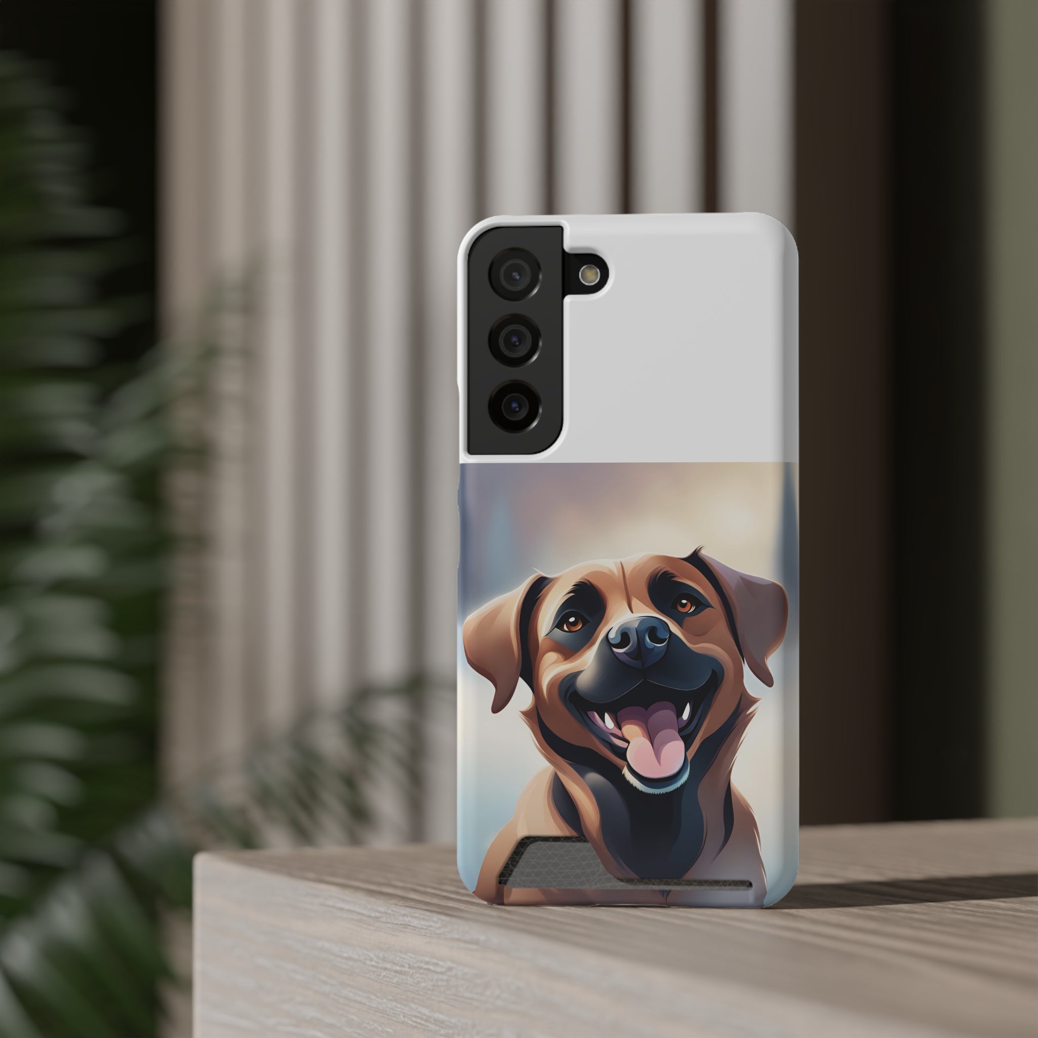 Black Mouth Cur Phone Case with Card Holder