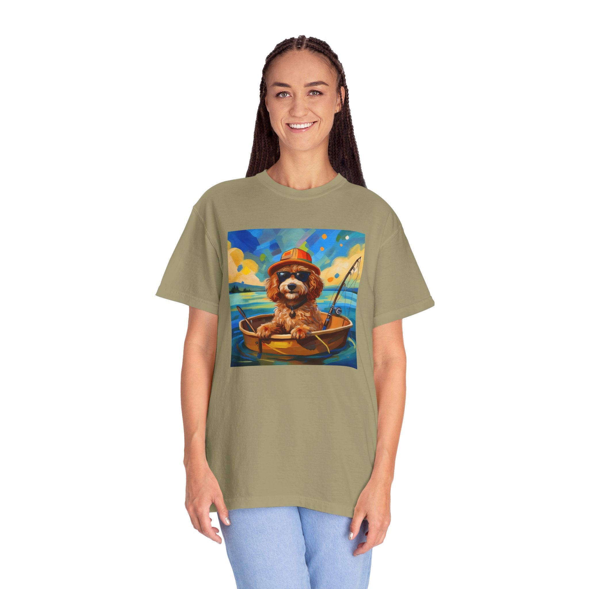 Doodle Fishing Unisex Garment-Dyed T-shirt