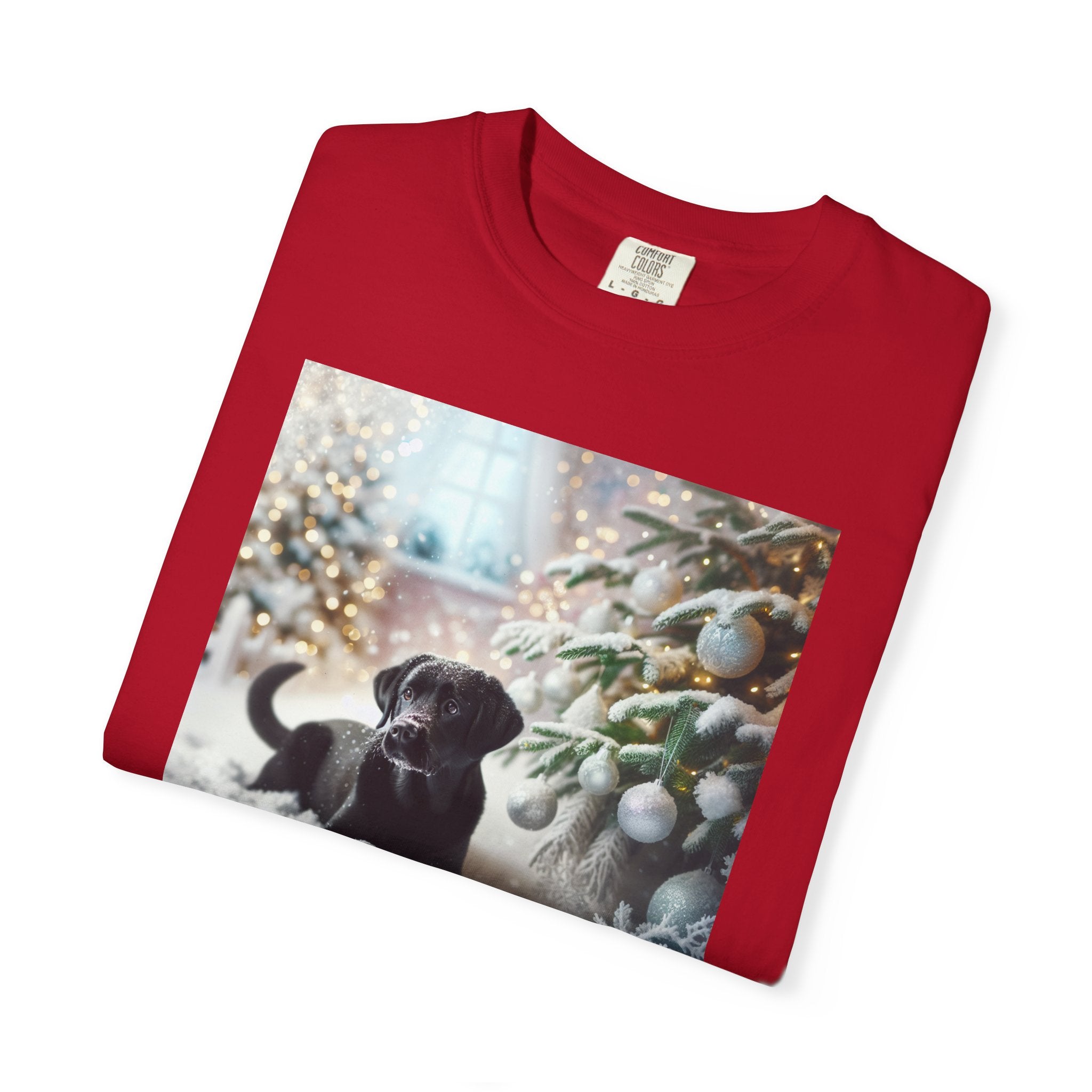 Black Lab Puppy Holiday Unisex Garment-Dyed T-shirt