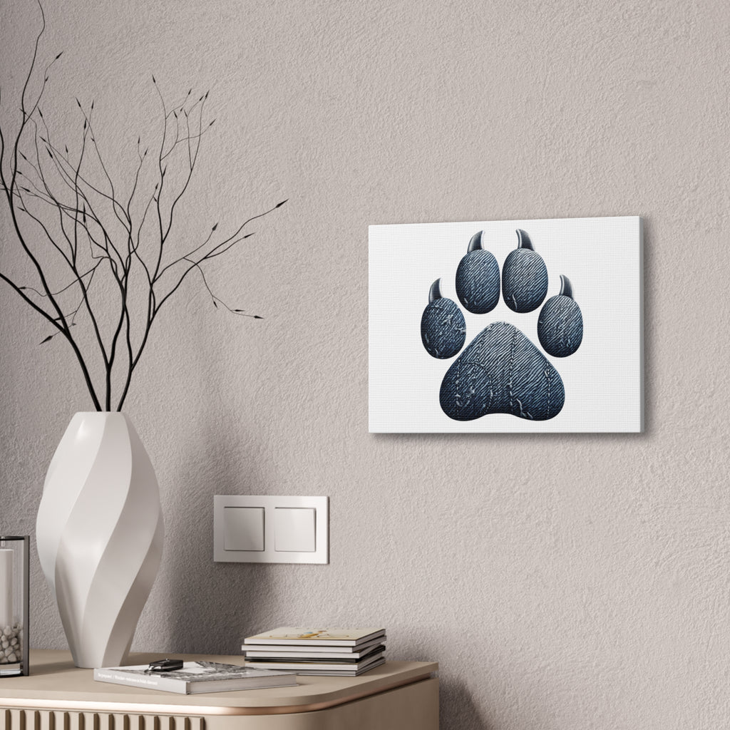 Denim Paw Canvas Stretched, 0.75"