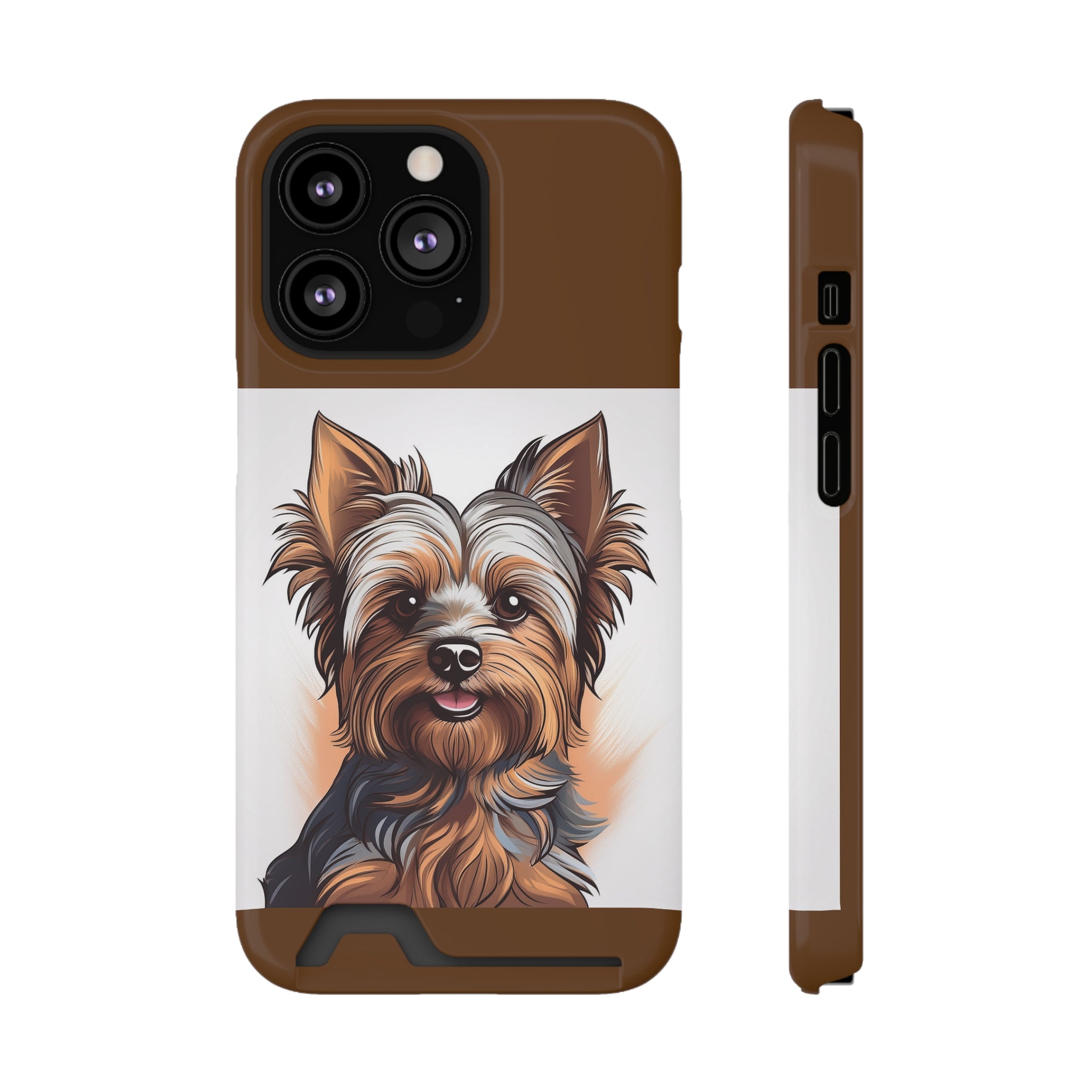 Yorkie Phone Case with Card Holder