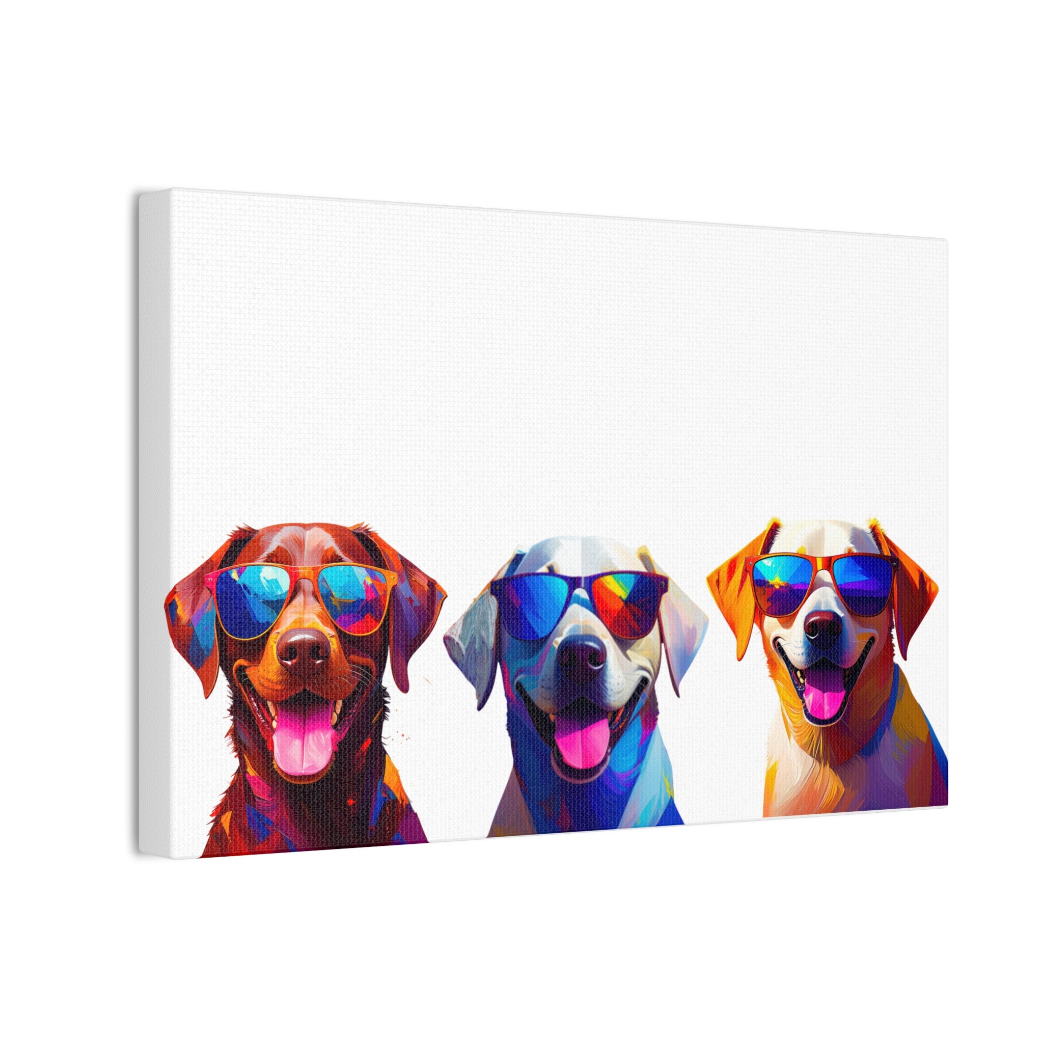 3 Labs Sunglasses Canvas Painting