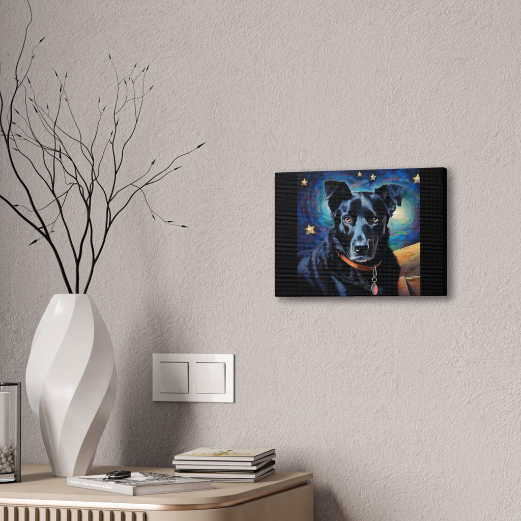Black Shepherd Lab Stary Night Cavas Painting