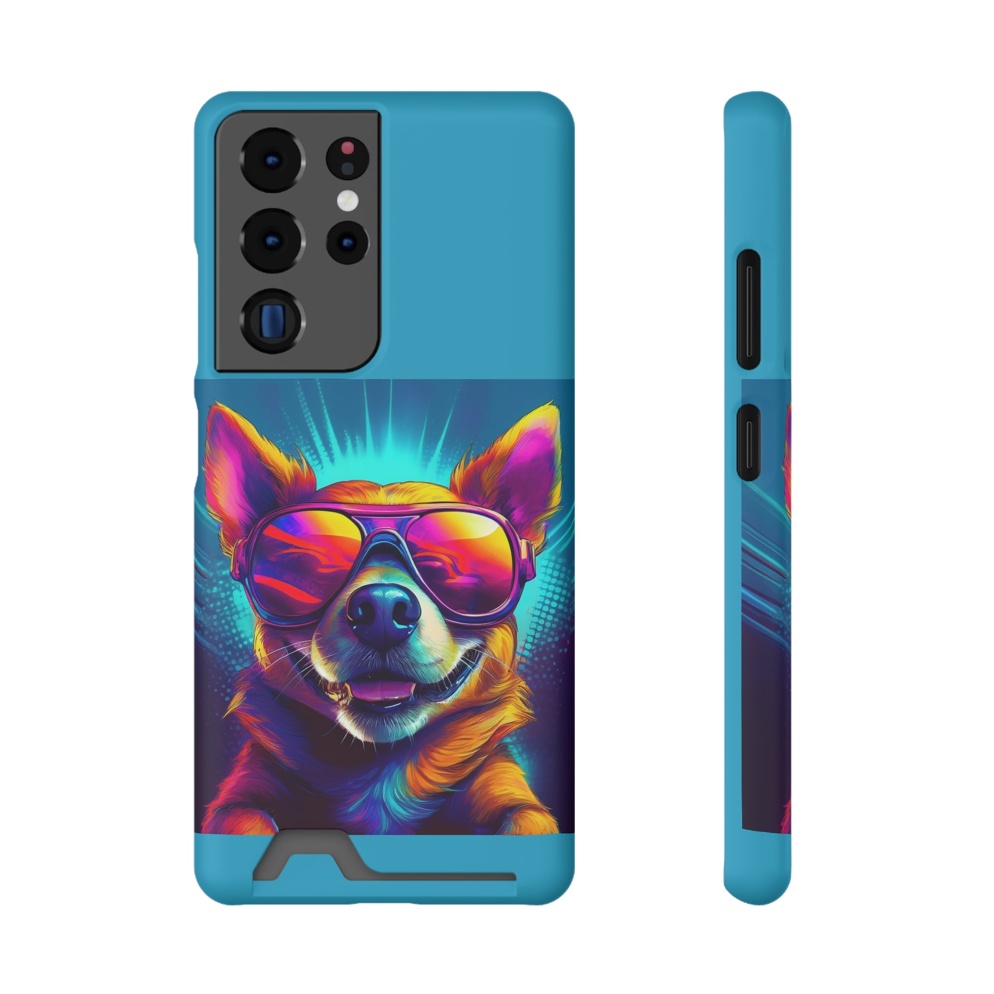 Chihuahua Cool Sunglasses Phone Case with Card Holder