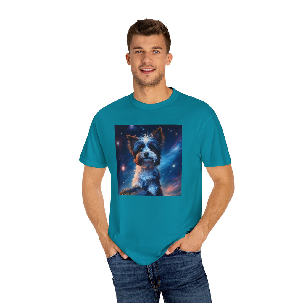 Biewer Terrier Stary Night Unisex Garment-Dyed T-shirt