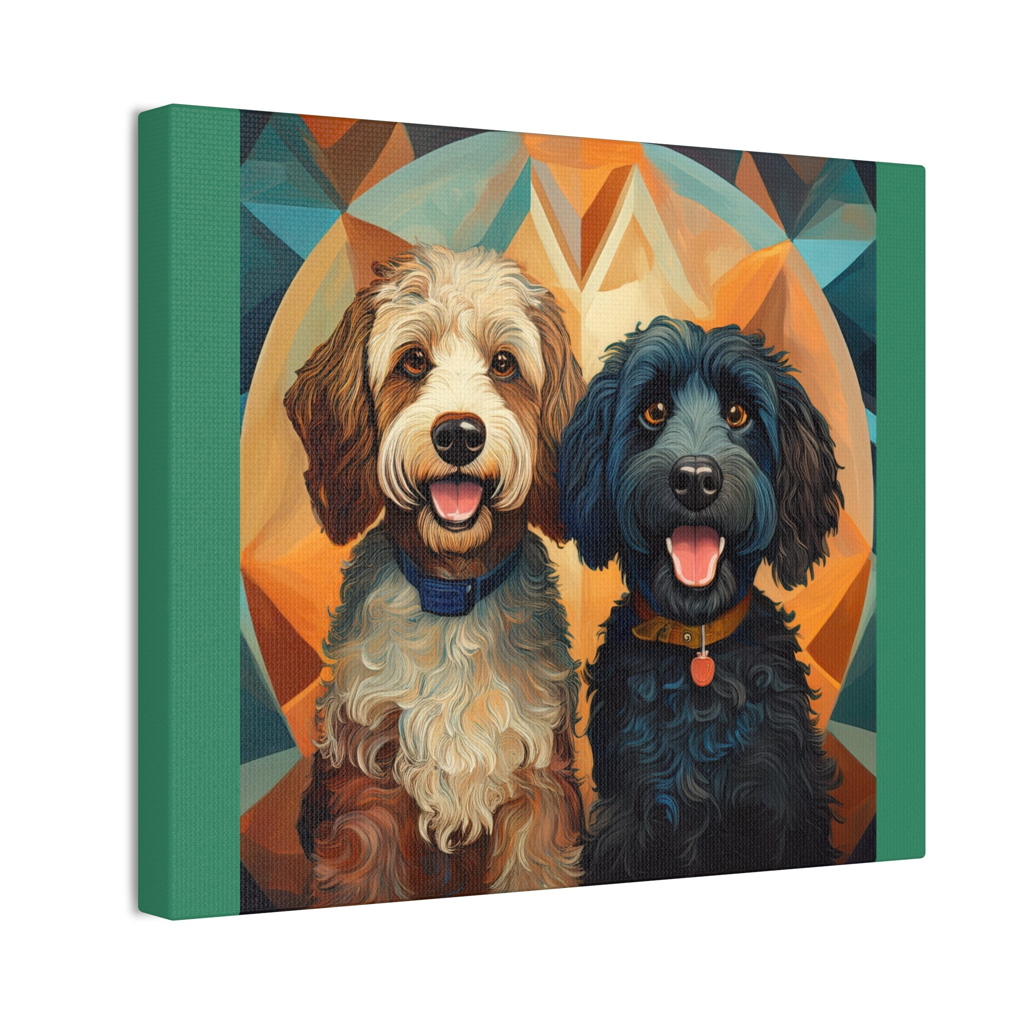 Doodles, Black & Tan Canvas Painting