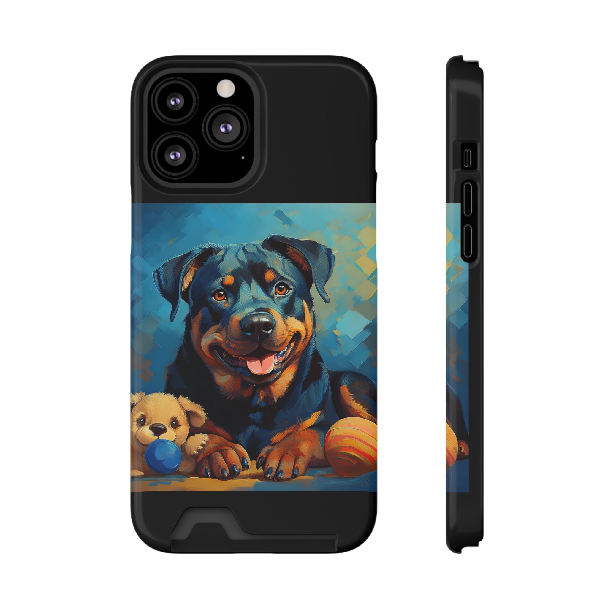 Rottweiler Phone Case with Card Holder