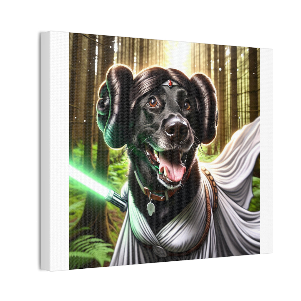 Black Lab Galaxy Princess Canvas Stretched, 0.75"