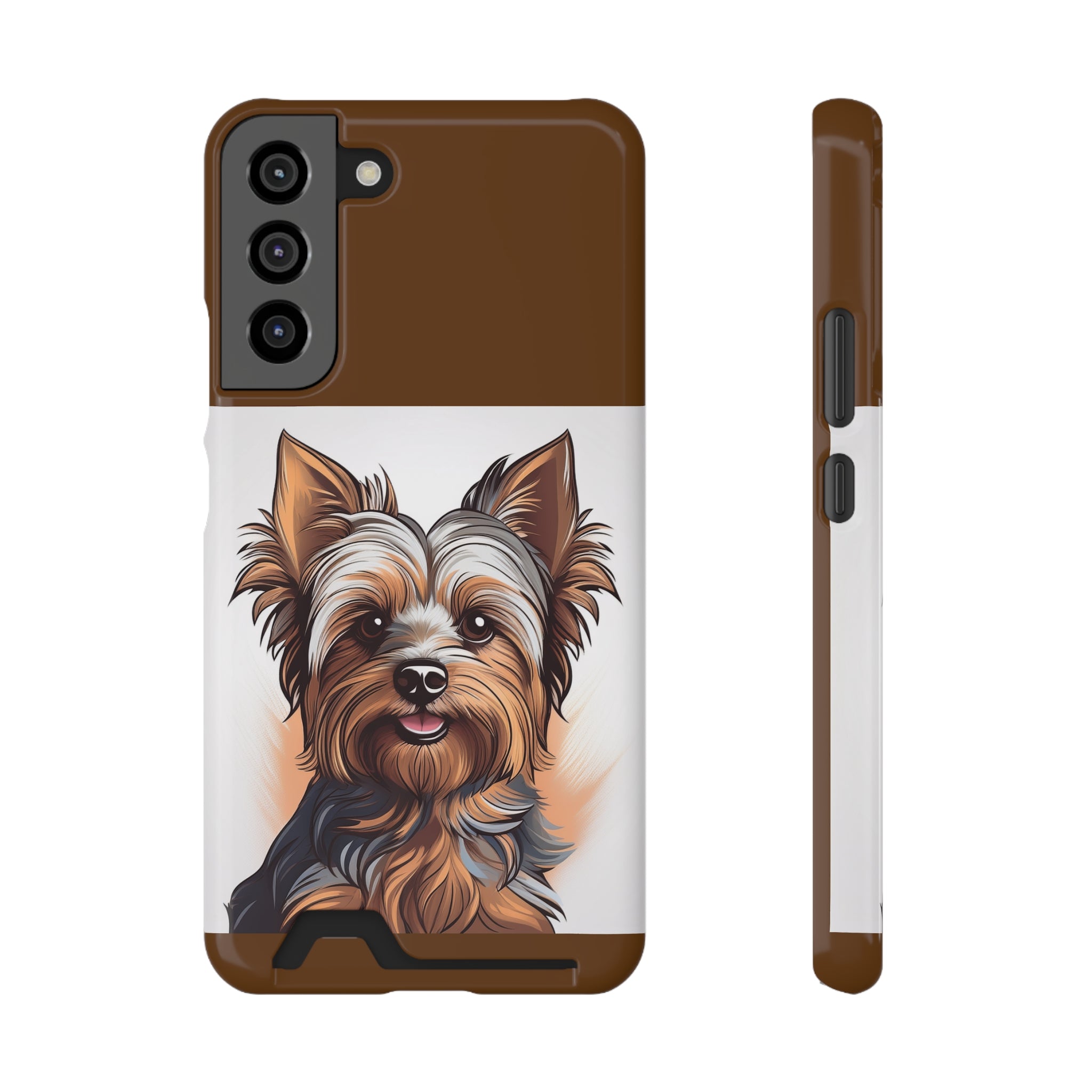 Yorkie Phone Case with Card Holder