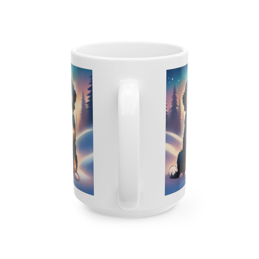 Bernedoodle Holiday Ceramic Mug, (11oz, 15oz)