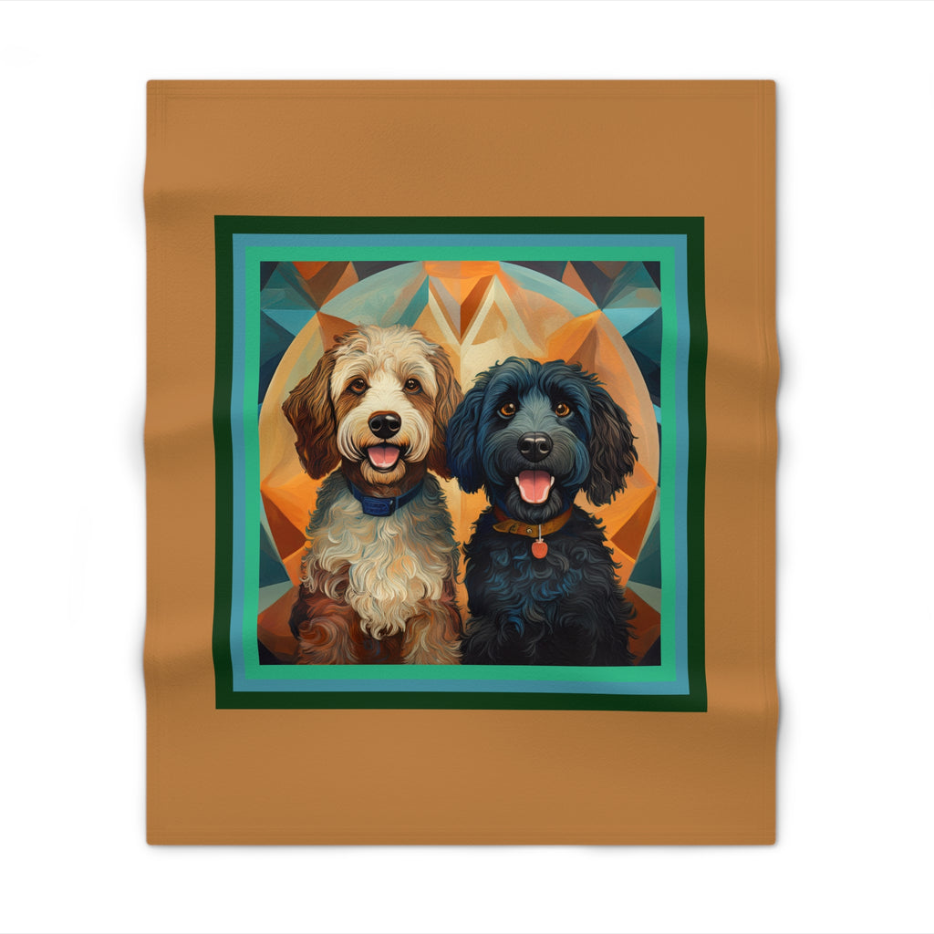 Doodles, Black & Tan Throw Blanket