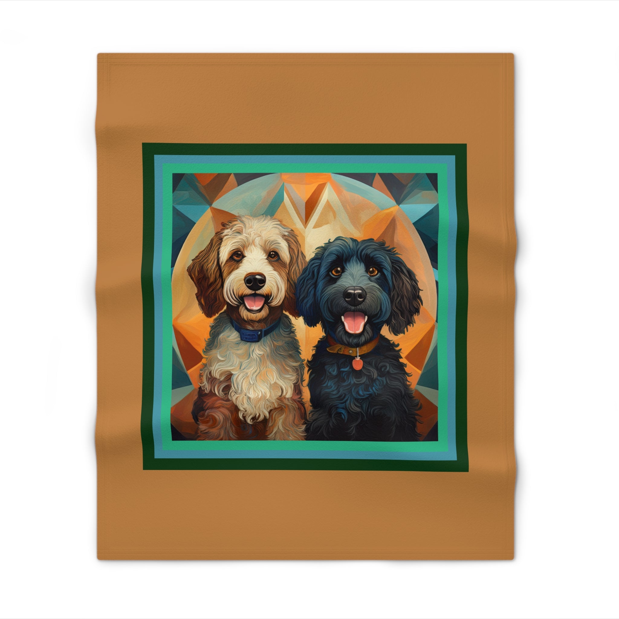 Doodles, Black & Tan Throw Blanket