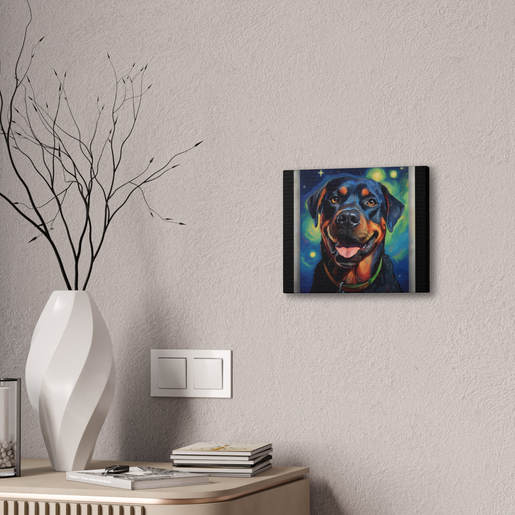 Rottweiler Stary Night Canvas Painting
