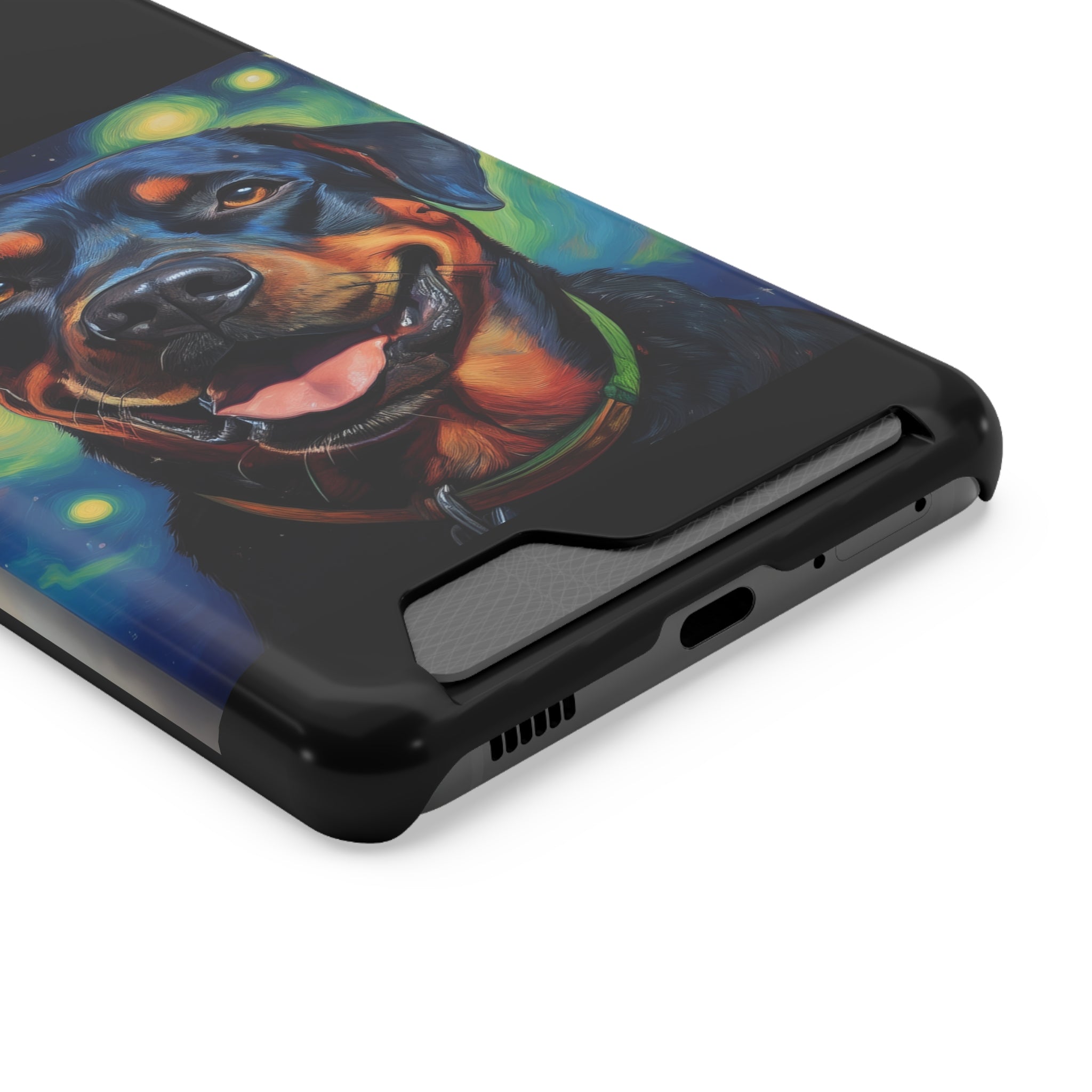 Rottweiler Stary Night Phone Case with Card Holder
