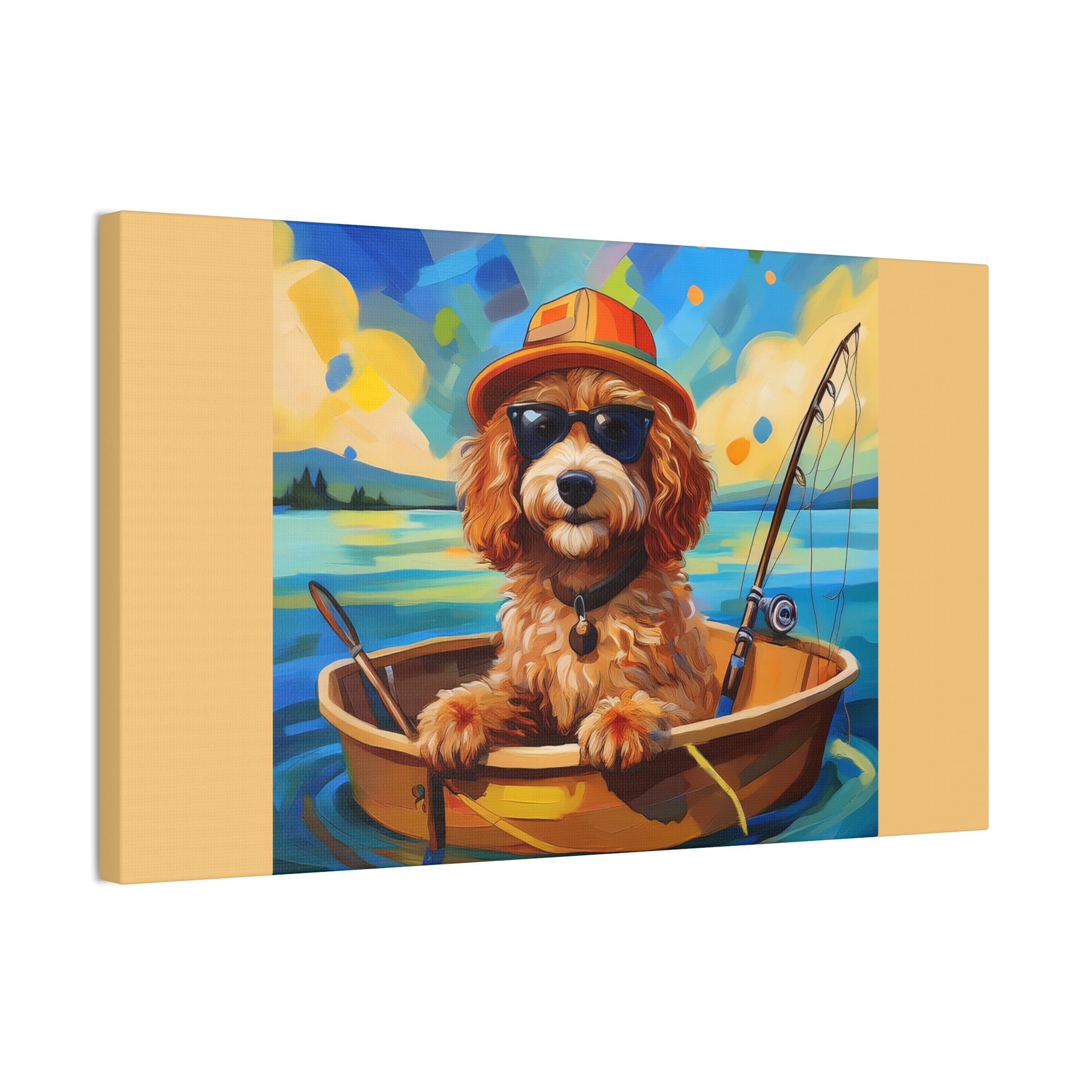 Doodle Fishing Canvas Painting