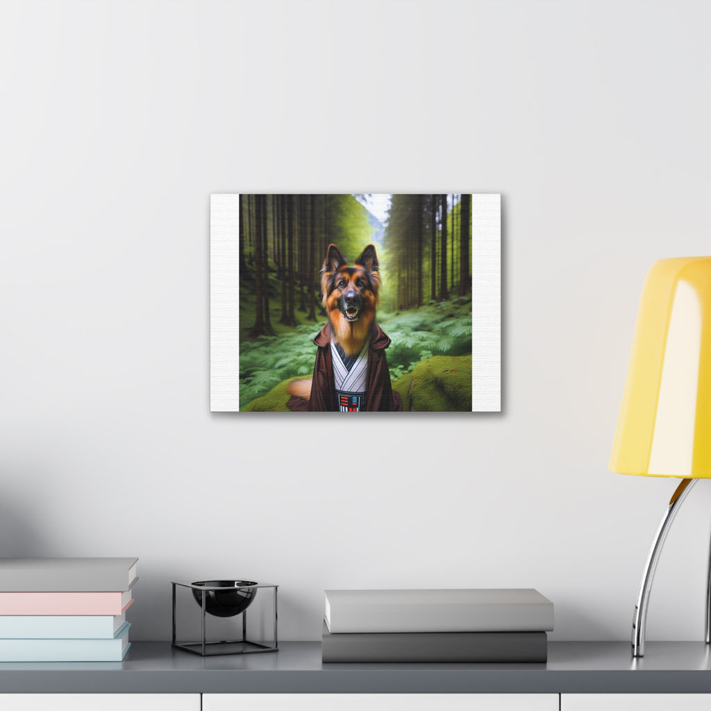 German Shepherd Forest Knight Canvas Stretched, 0.75"