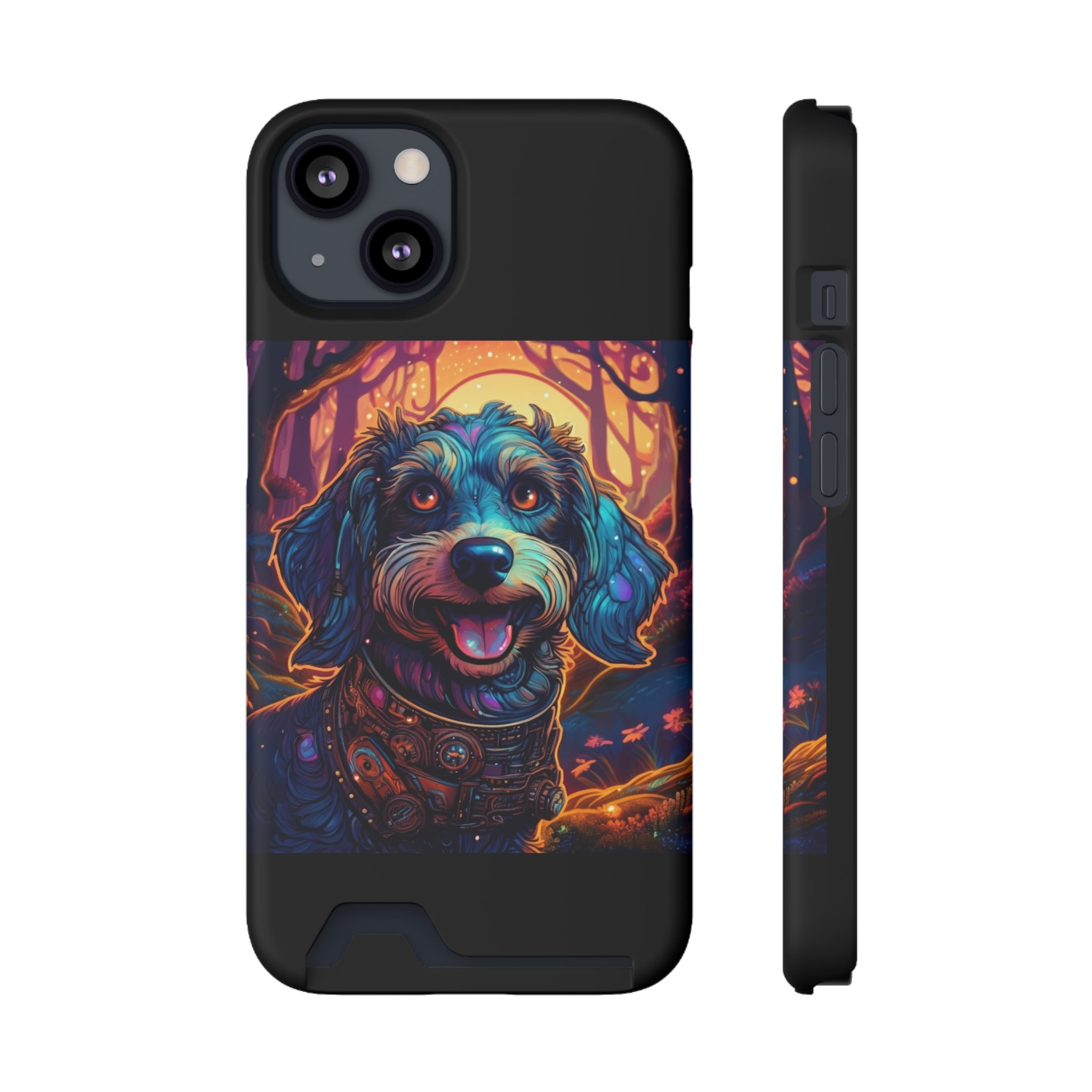 Dachshund Steampunk Phone Case with Card Holder