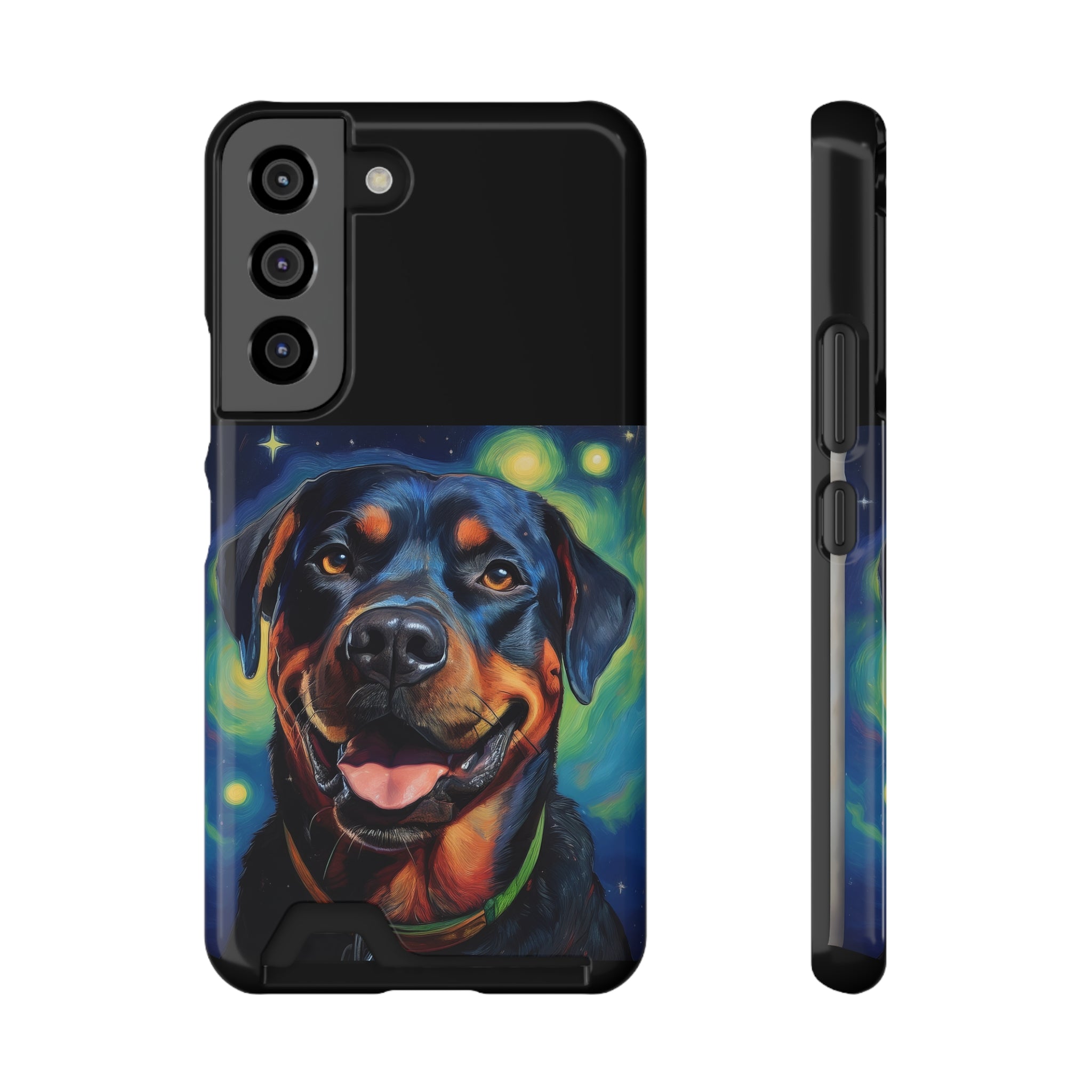 Rottweiler Stary Night Phone Case with Card Holder