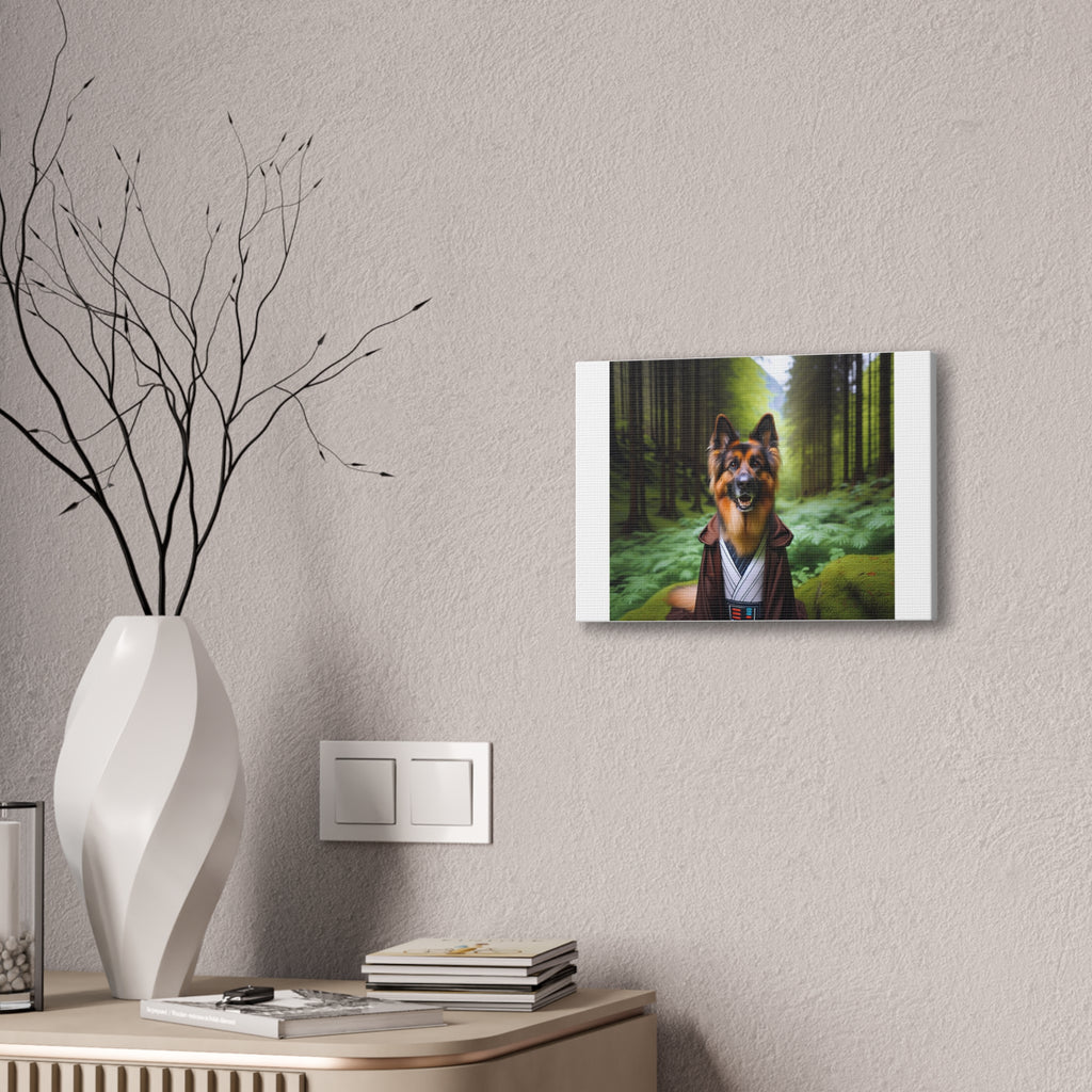 German Shepherd Forest Knight Canvas Stretched, 0.75"