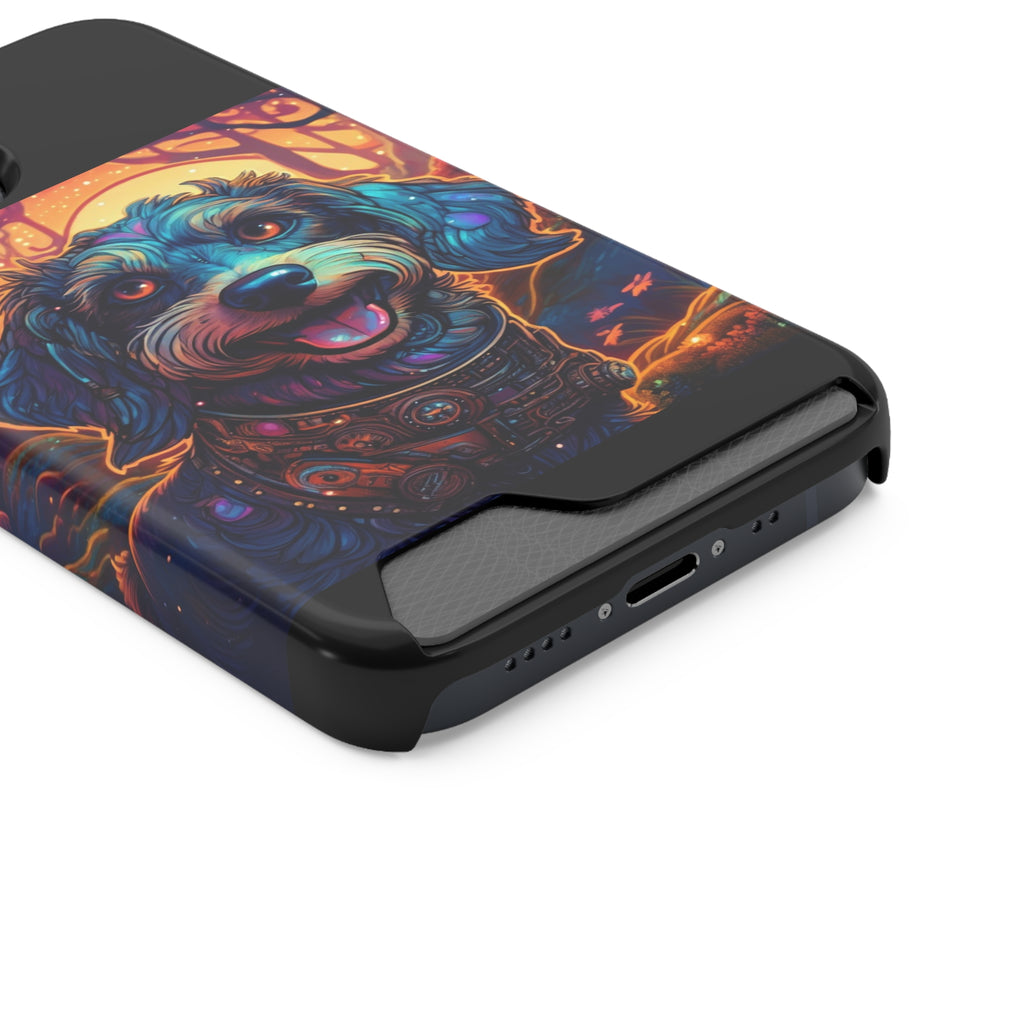 Dachshund Steampunk Phone Case with Card Holder