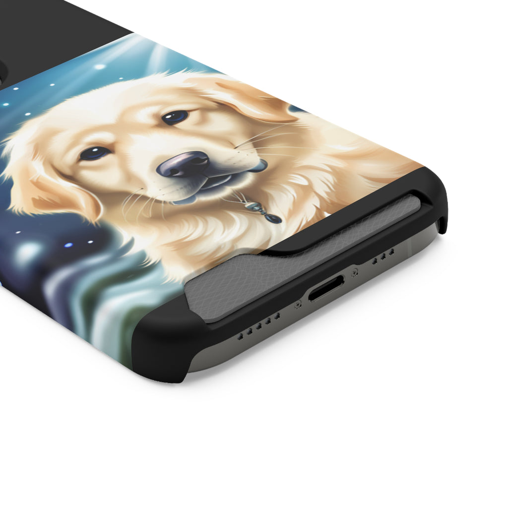 Golden Retriever Stary Night Phone Case with Card Holder