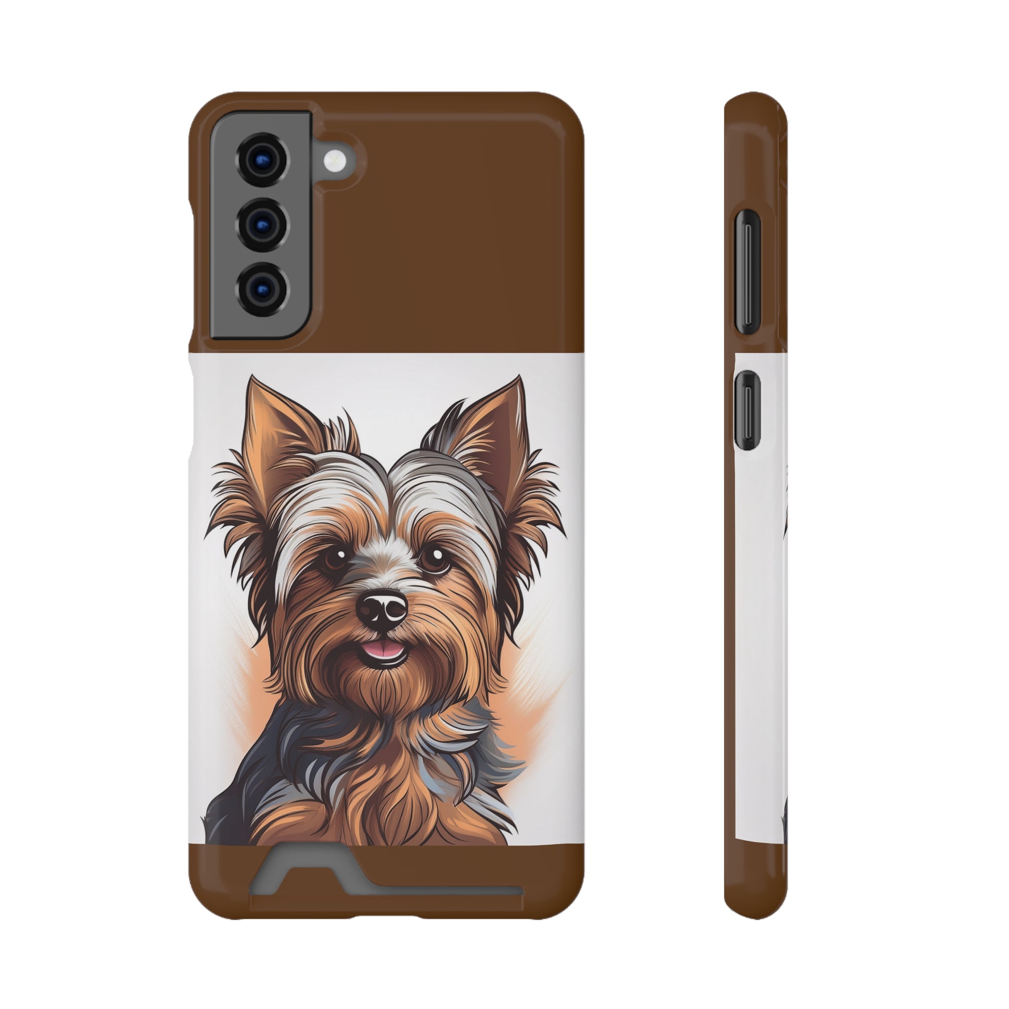 Yorkie Phone Case with Card Holder