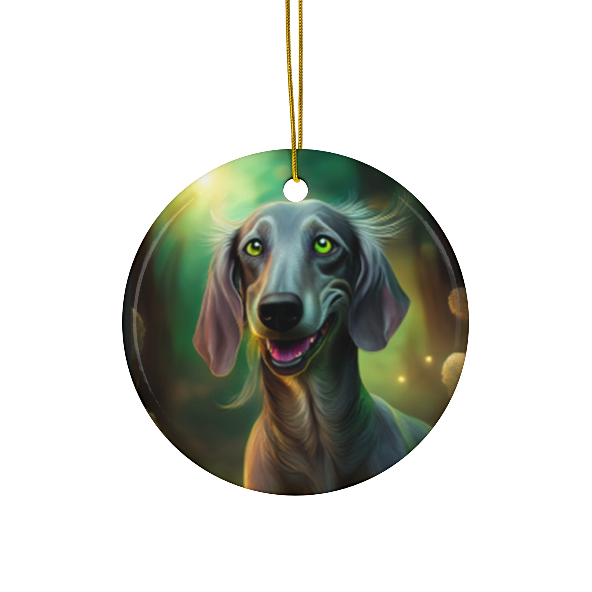 Silver Grey Dachshund Ceramic Ornament