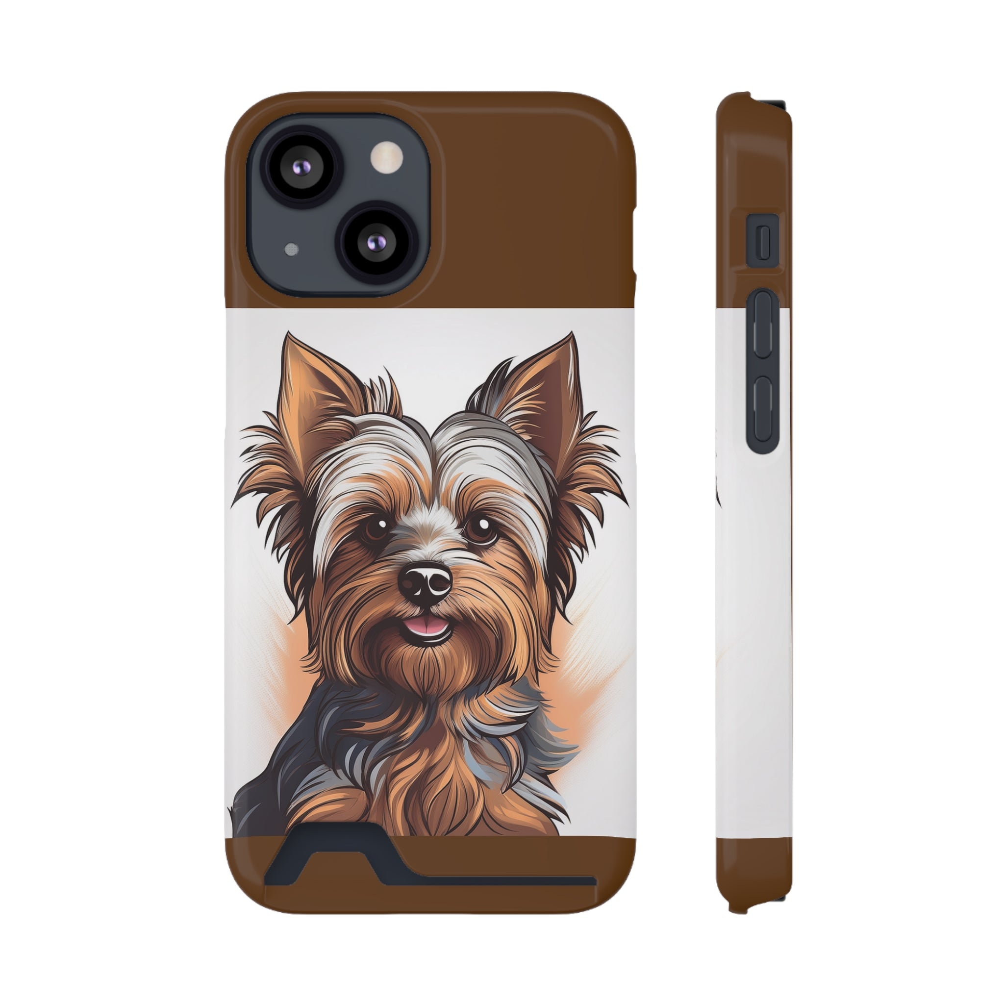 Yorkie Phone Case with Card Holder