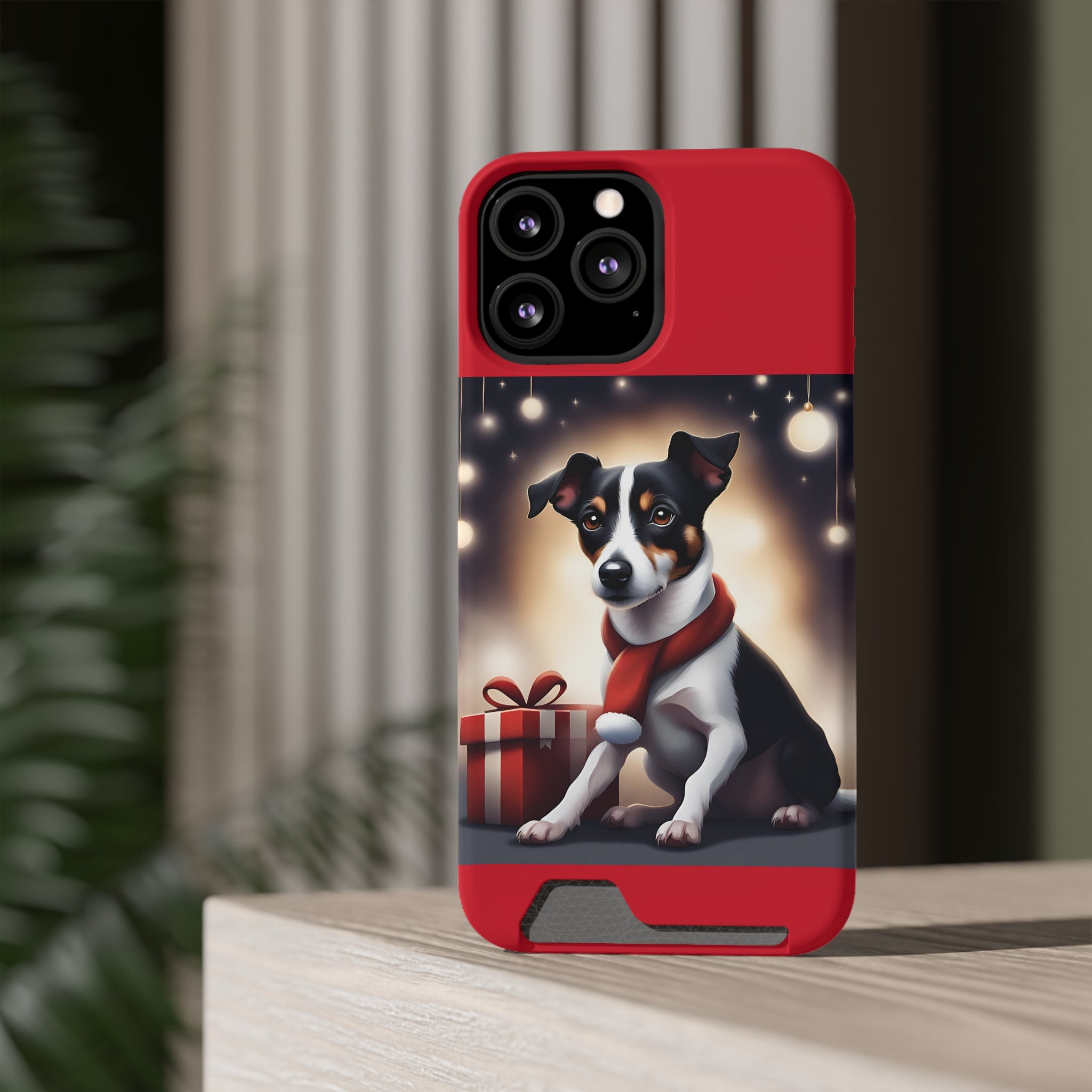 Jack Russel Holiday Phone Case with Card Holder