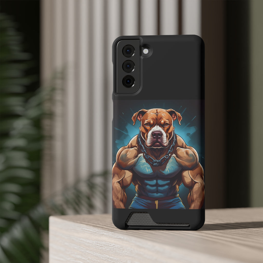 Pitbull Body Builder Phone Case with Card Holder