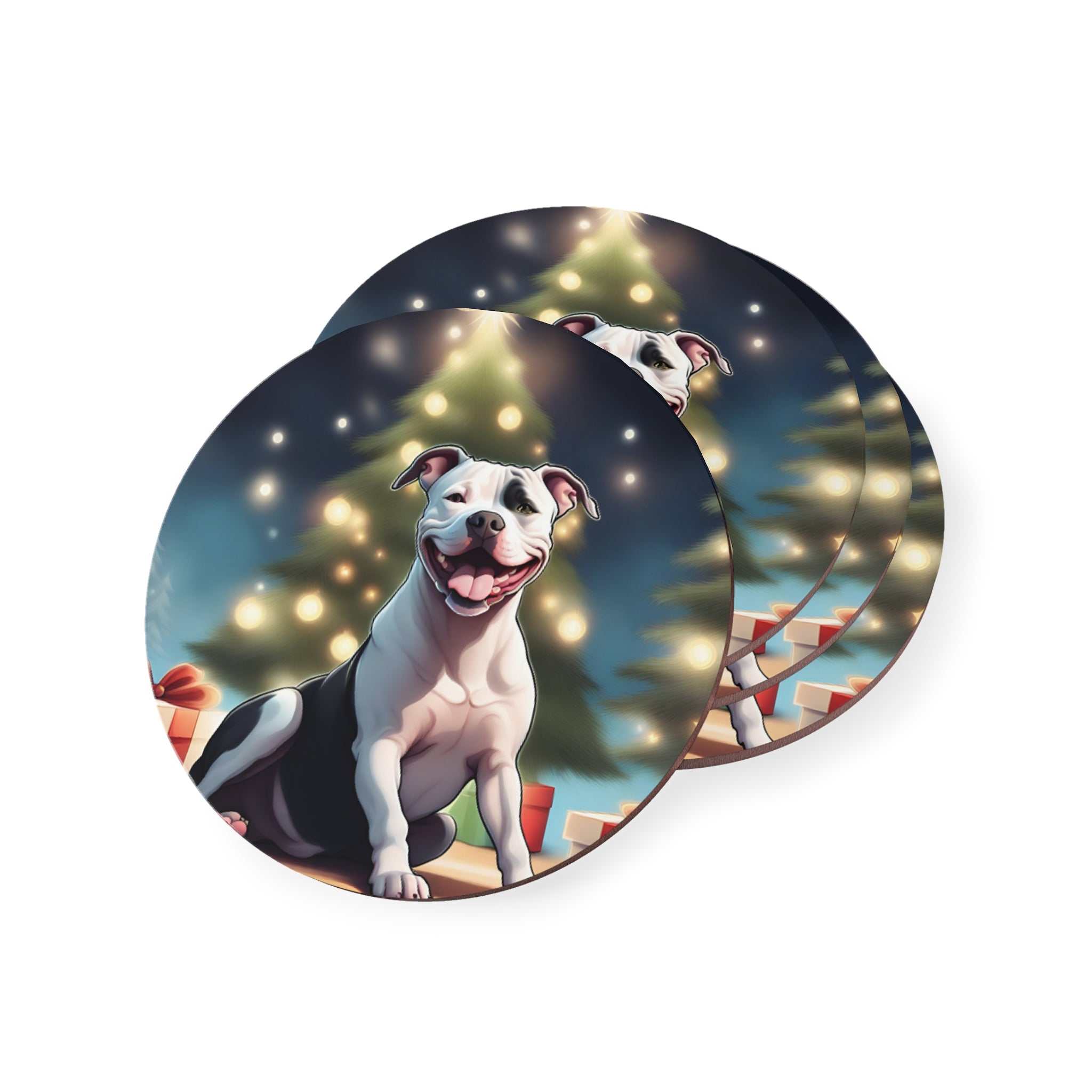 Pit Bull Holiday Coasters