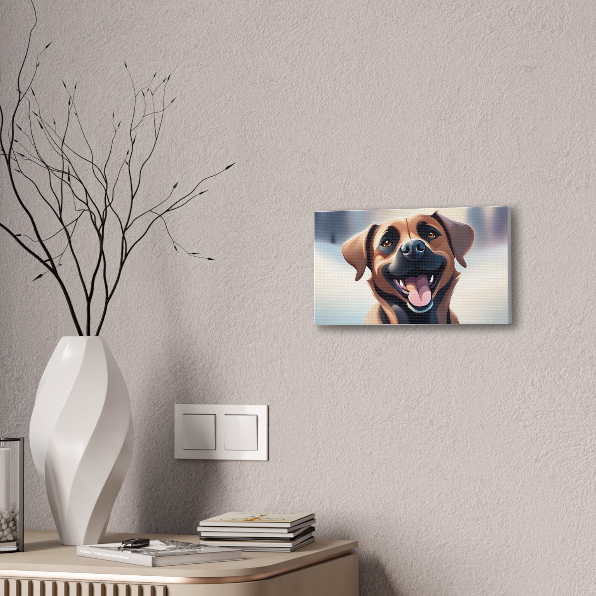 Black Mouth Cur Canvas Stretched, 0.75"