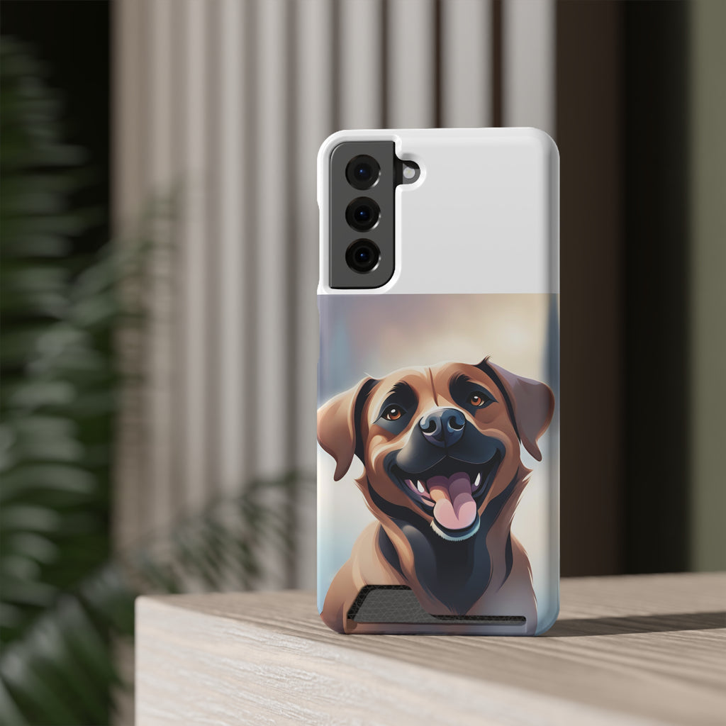 Black Mouth Cur Phone Case with Card Holder