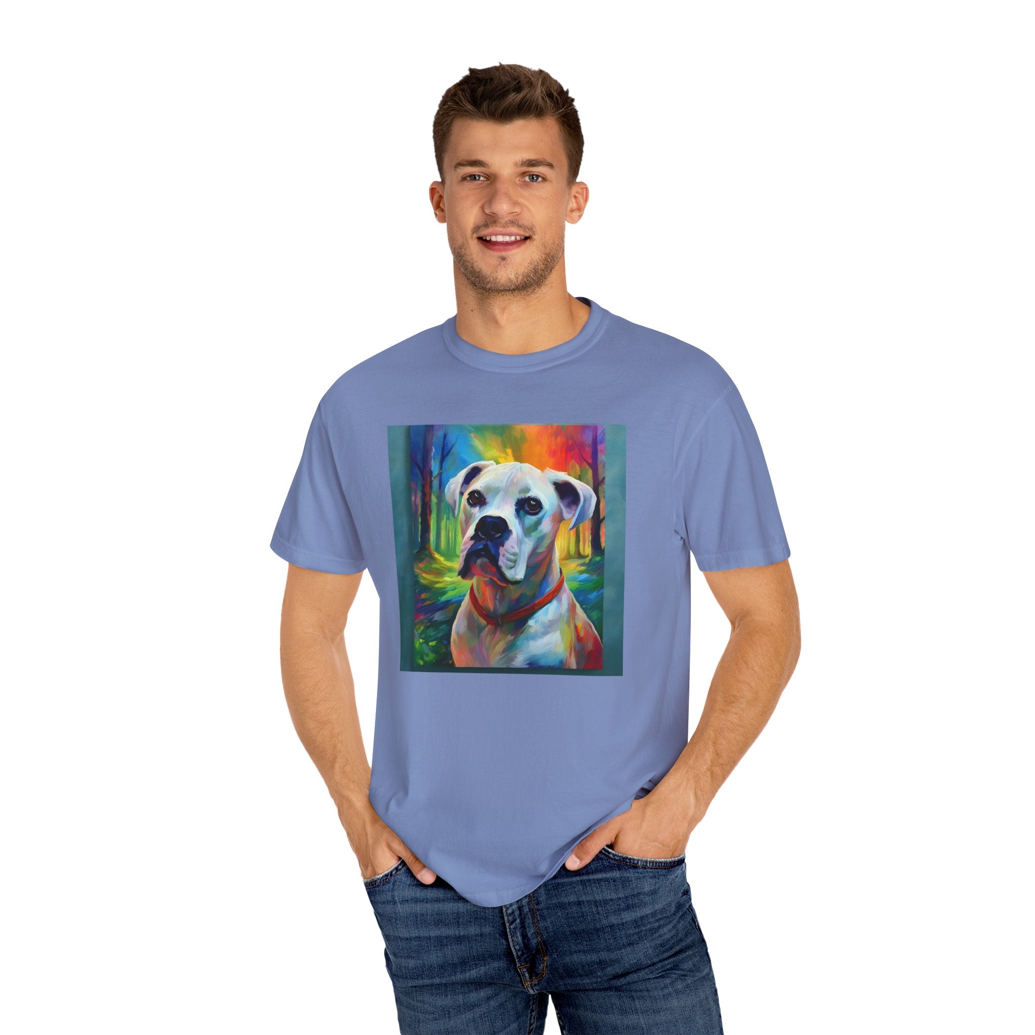 Boxer Rainbow Sky Unisex Garment-Dyed T-shirt